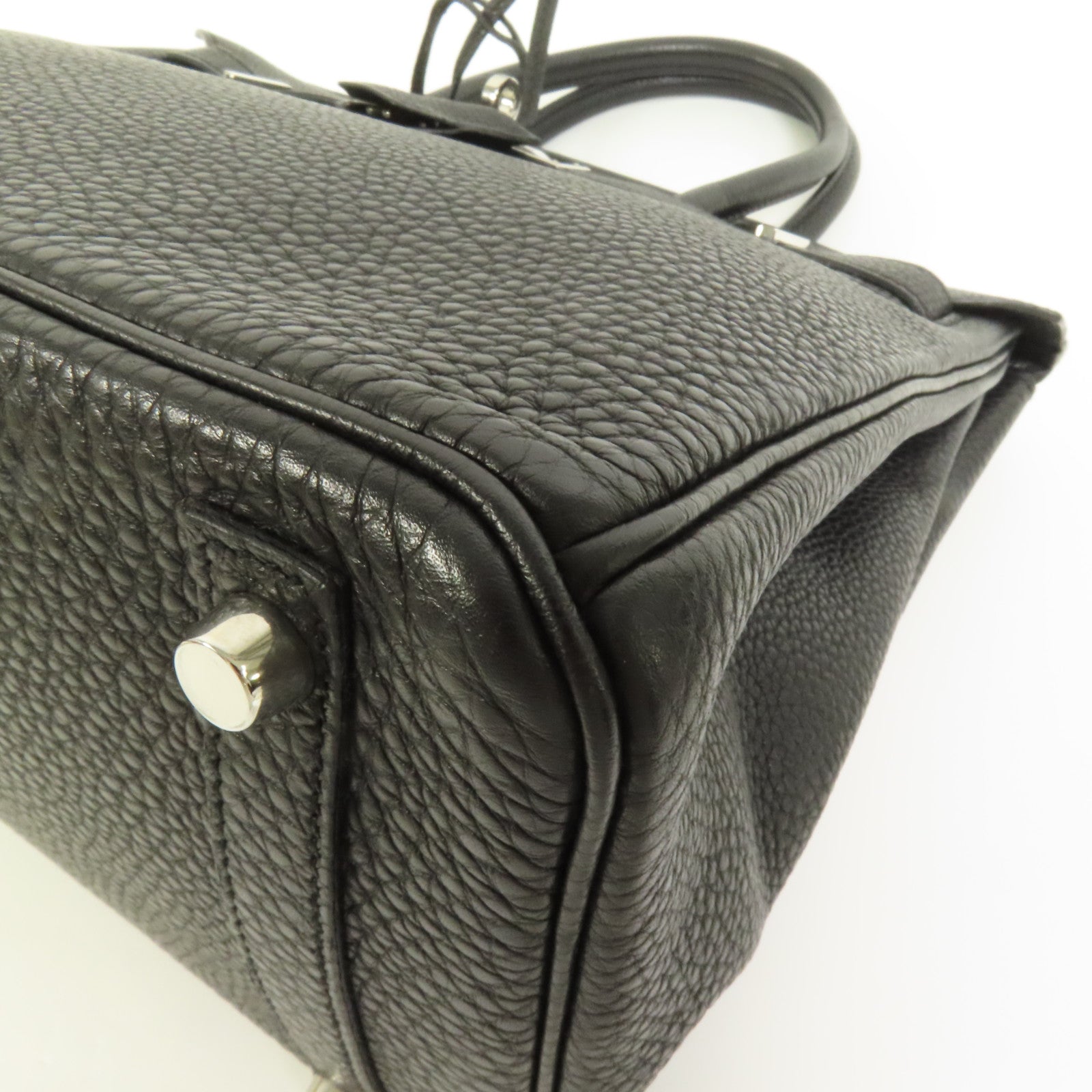 HERMES Togo皮革Birkin 30銀扣手挽袋Noir
