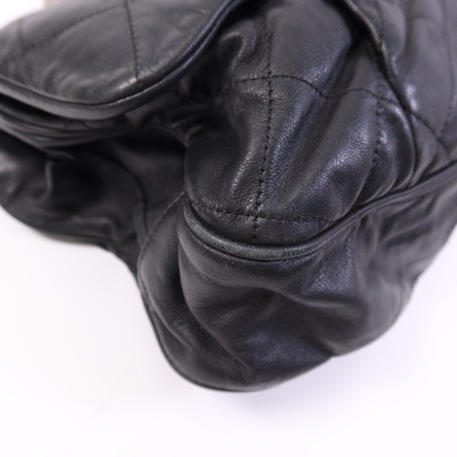CHANEL 牛皮皮革Chain Shoulder銀扣鏈帶肩背袋