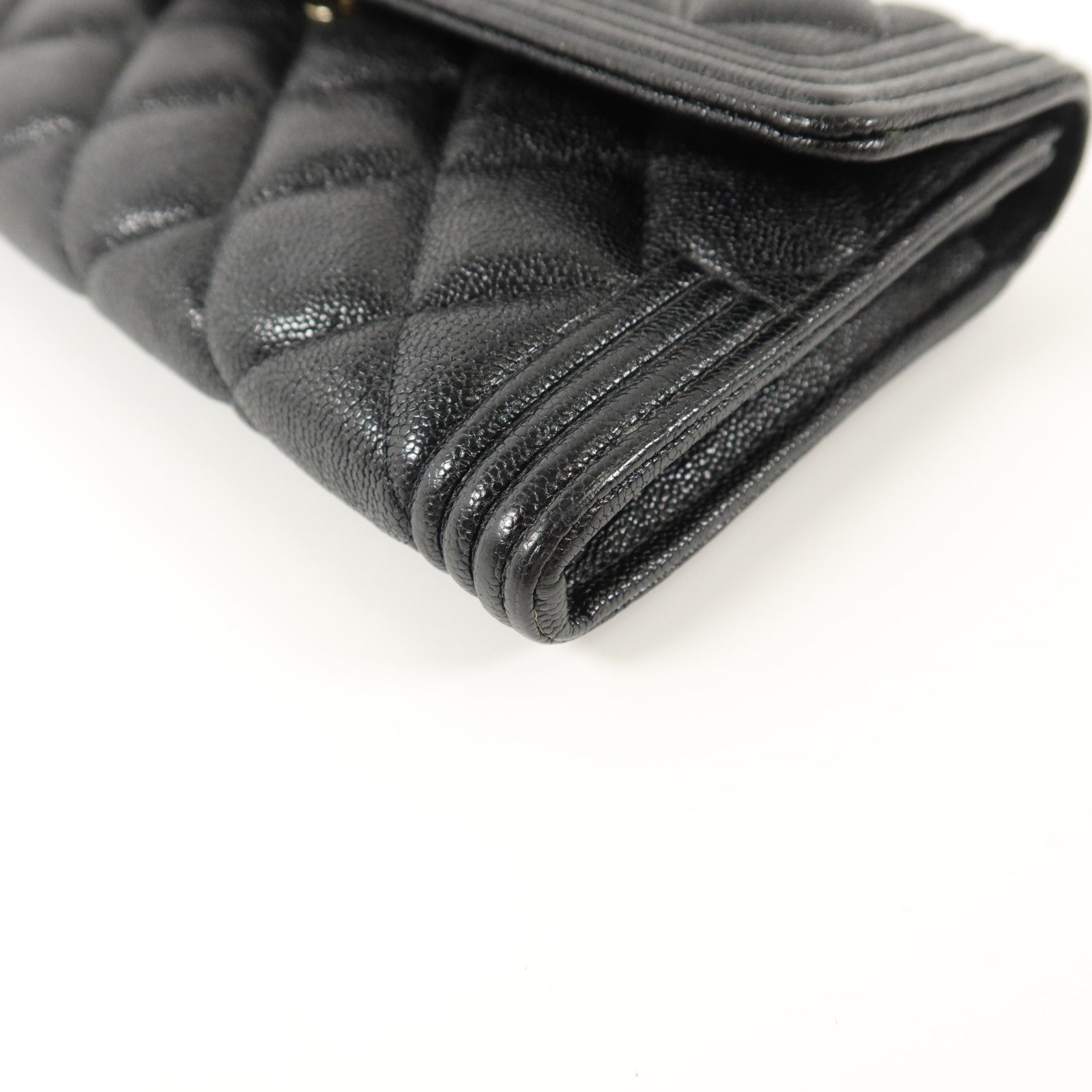 CHANEL 牛皮皮革Boy Long Wallet長錢包