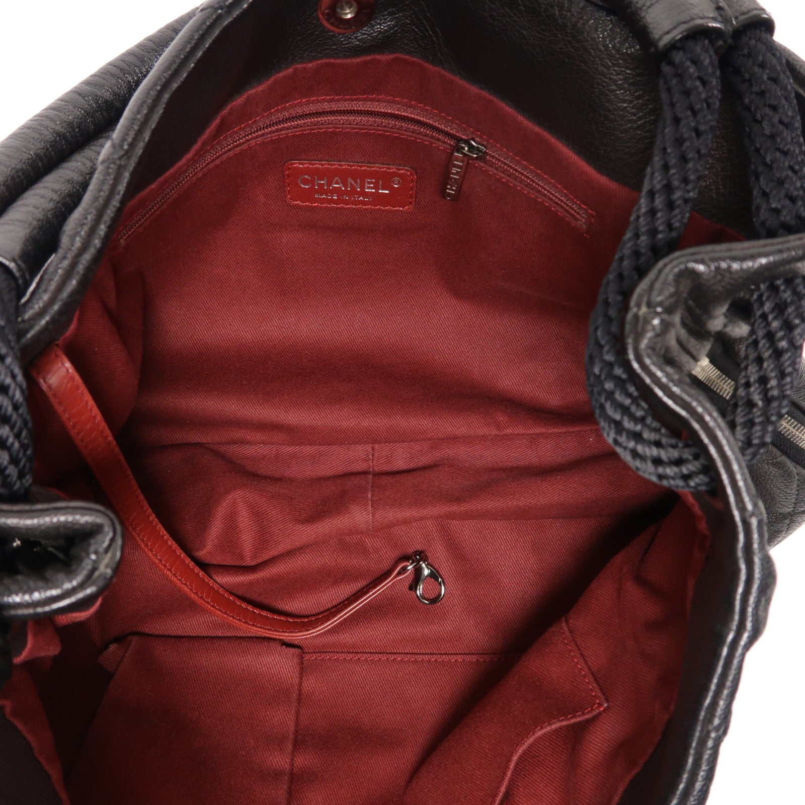 CHANEL 牛皮皮革Shoulder Bag銀扣肩背袋