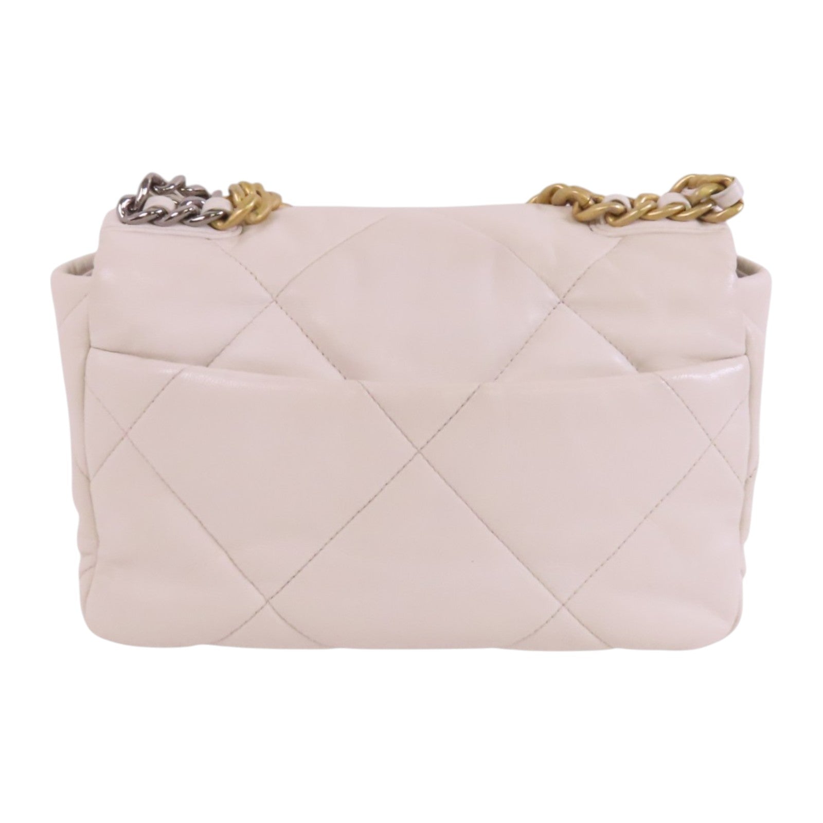 CHANEL 羊皮皮革Chanel 19金扣鏈帶手挽肩背兩用袋