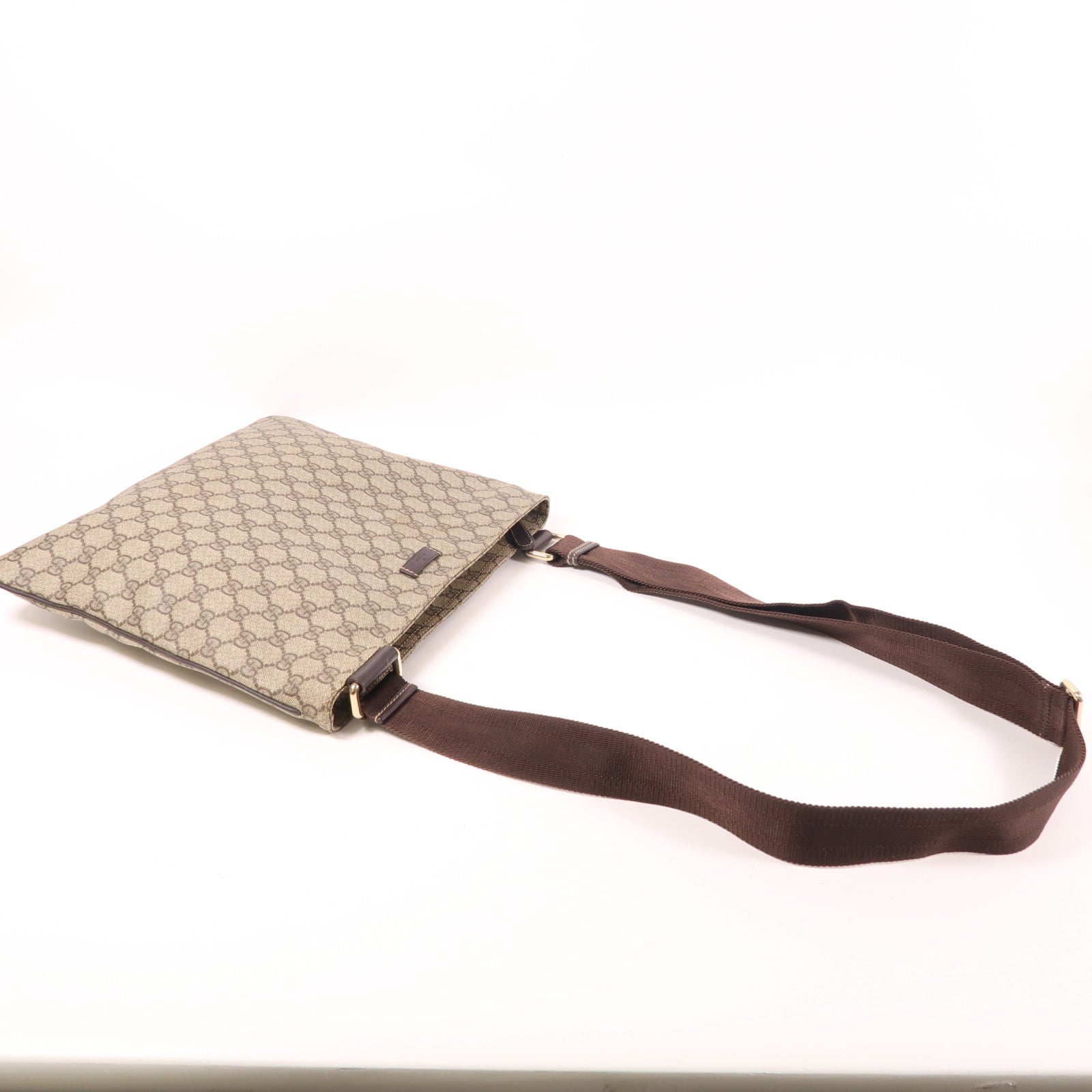 GUCCI 塗層帆布Shoulder Bag金扣肩背袋
