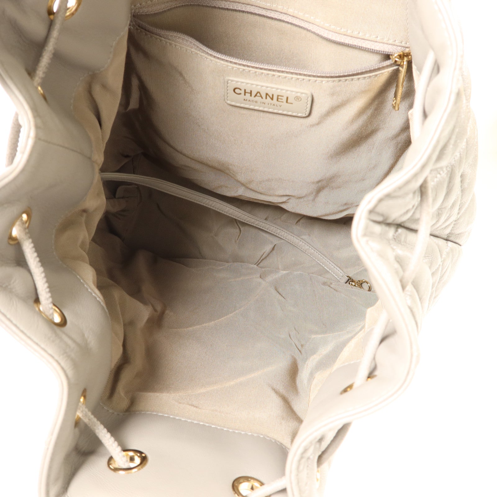 CHANEL 羊皮皮革Backpack金扣背包