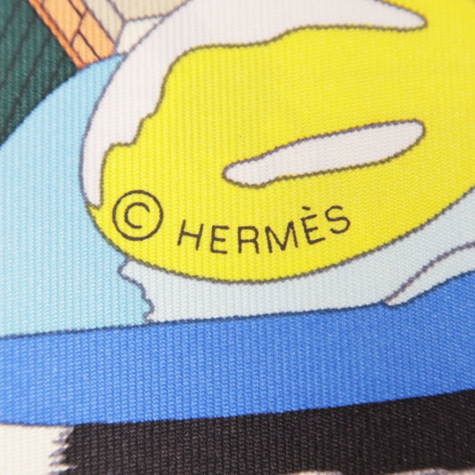 HERMES Scarf 90x90 Silk Orange/Multicolor