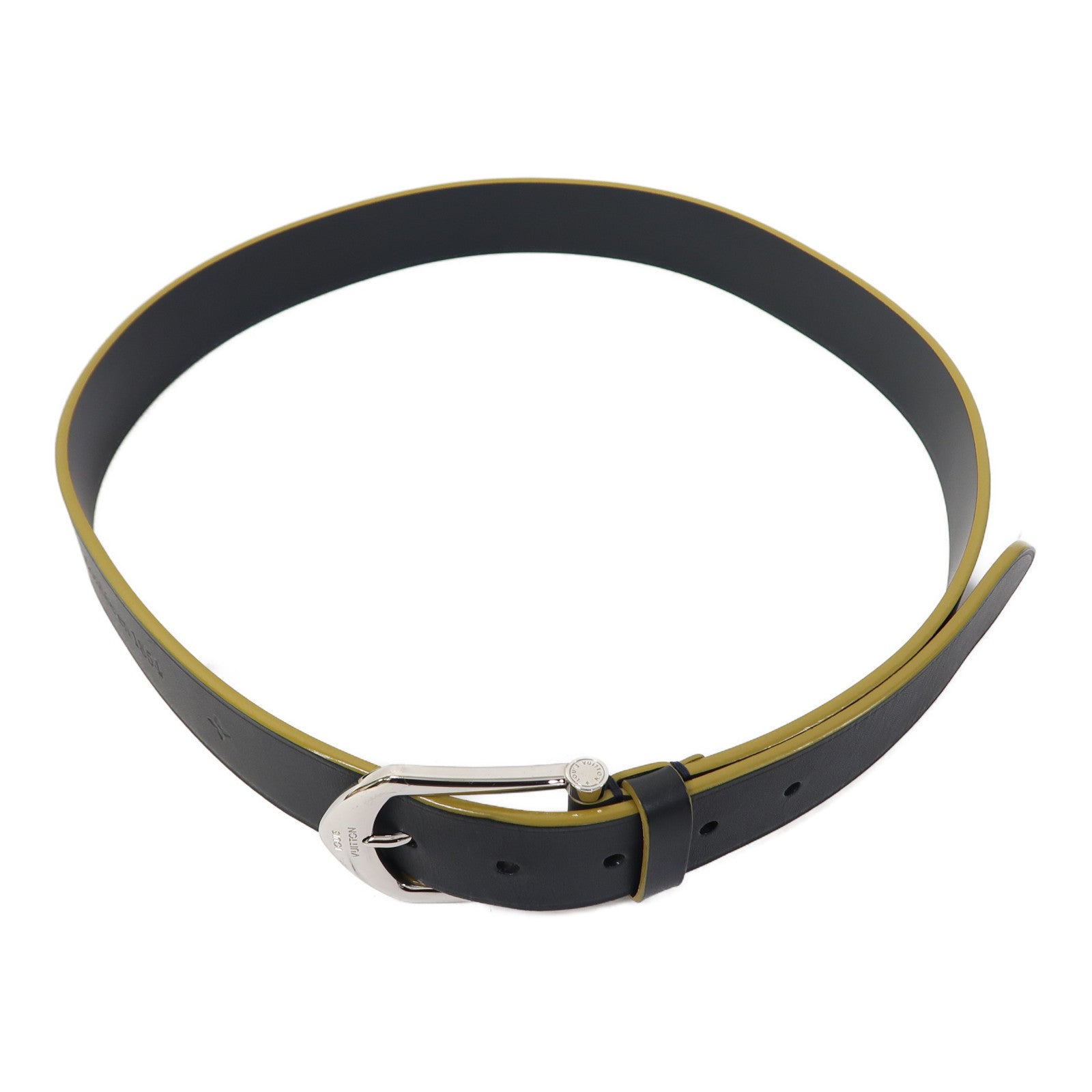 LOUIS VUITTON 牛皮皮革Belt 95cm皮帶黑色