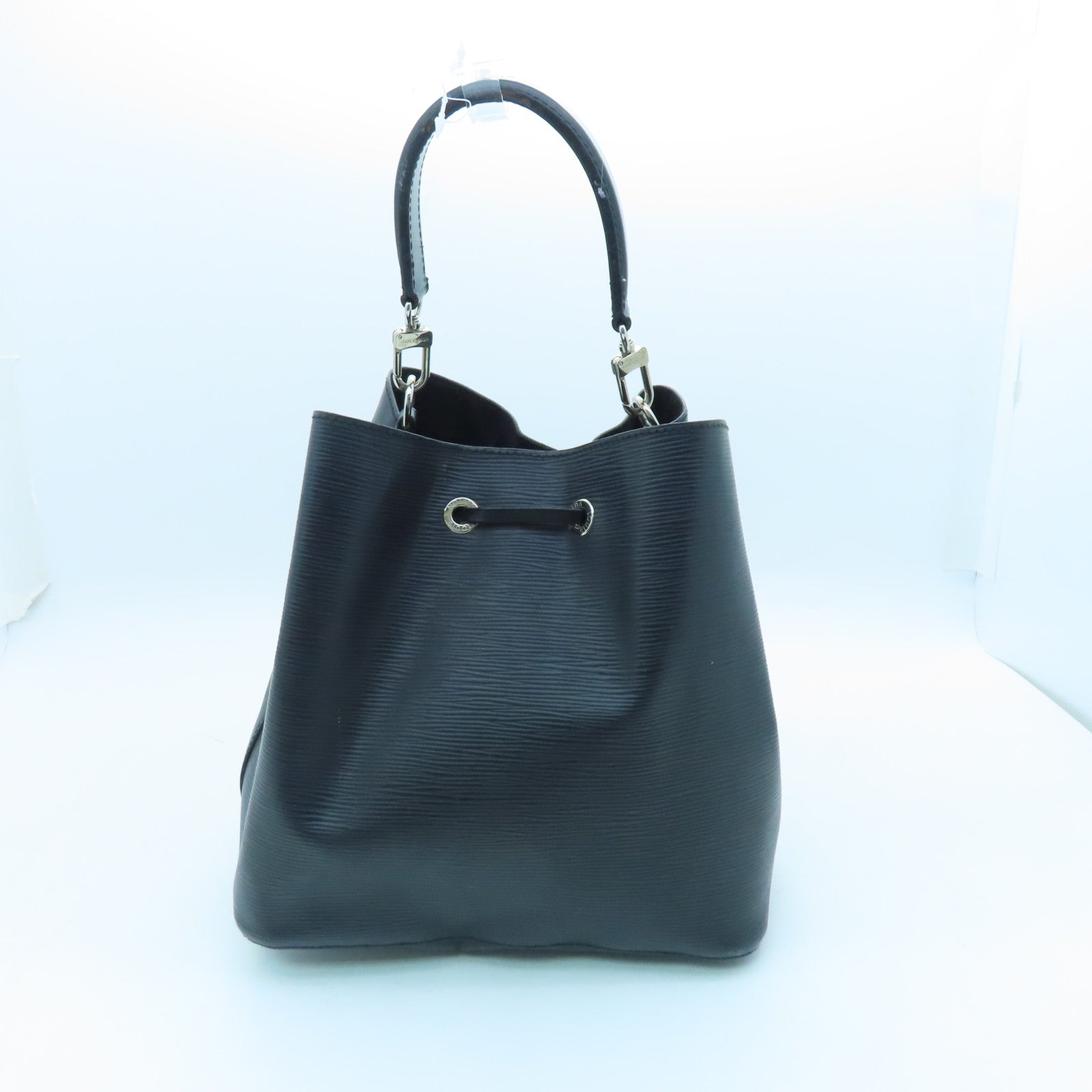 LOUIS VUITTON Epi Neo Noe MM Silver Buckle Handle Shoulder Backpack Black