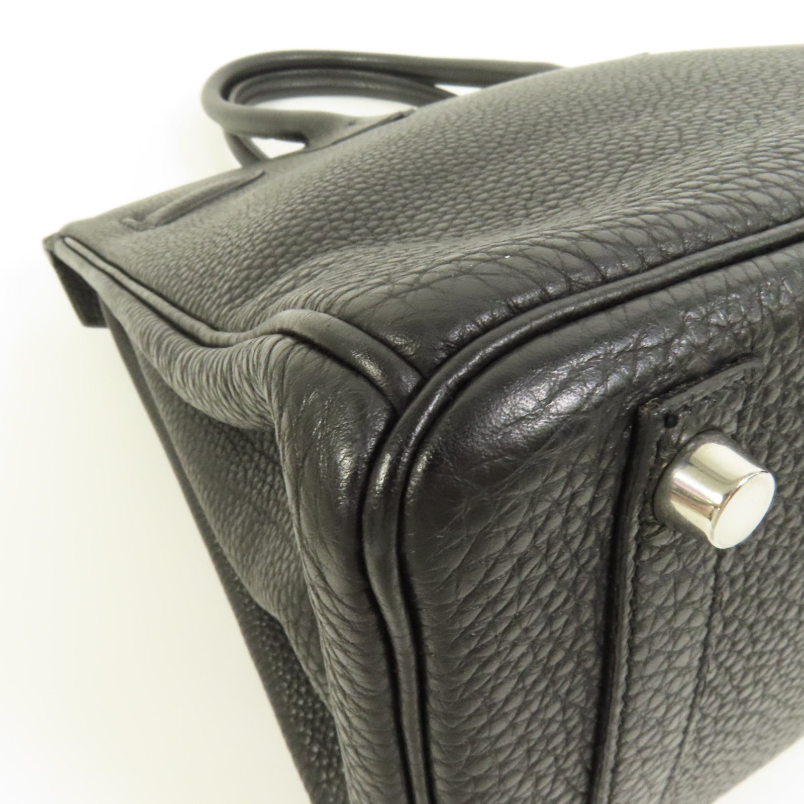 HERMES Togo皮革Birkin 30銀扣手挽袋Noir