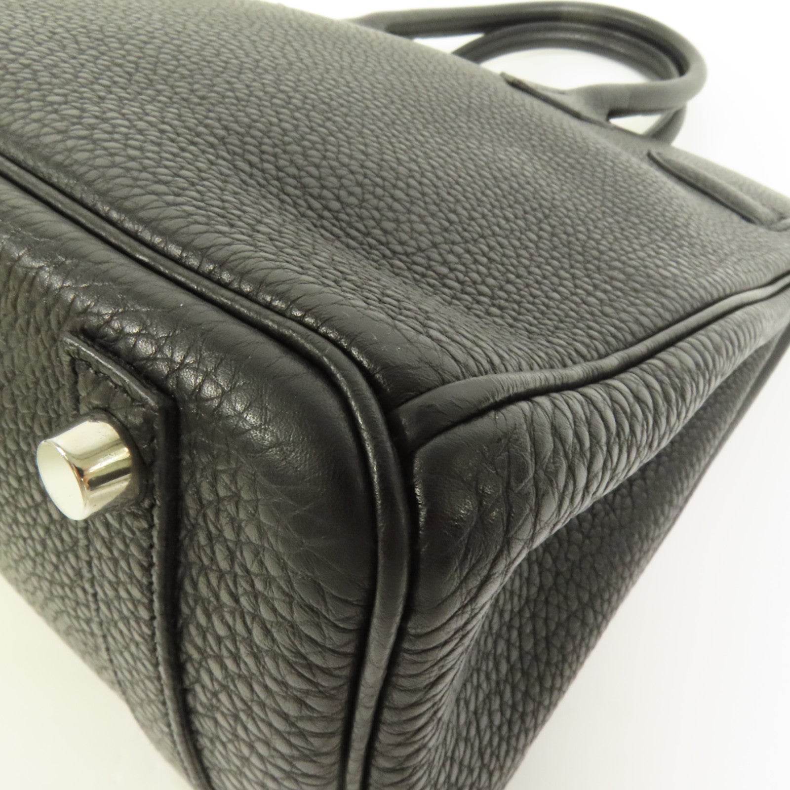 HERMES Togo皮革Birkin 30銀扣手挽袋Noir