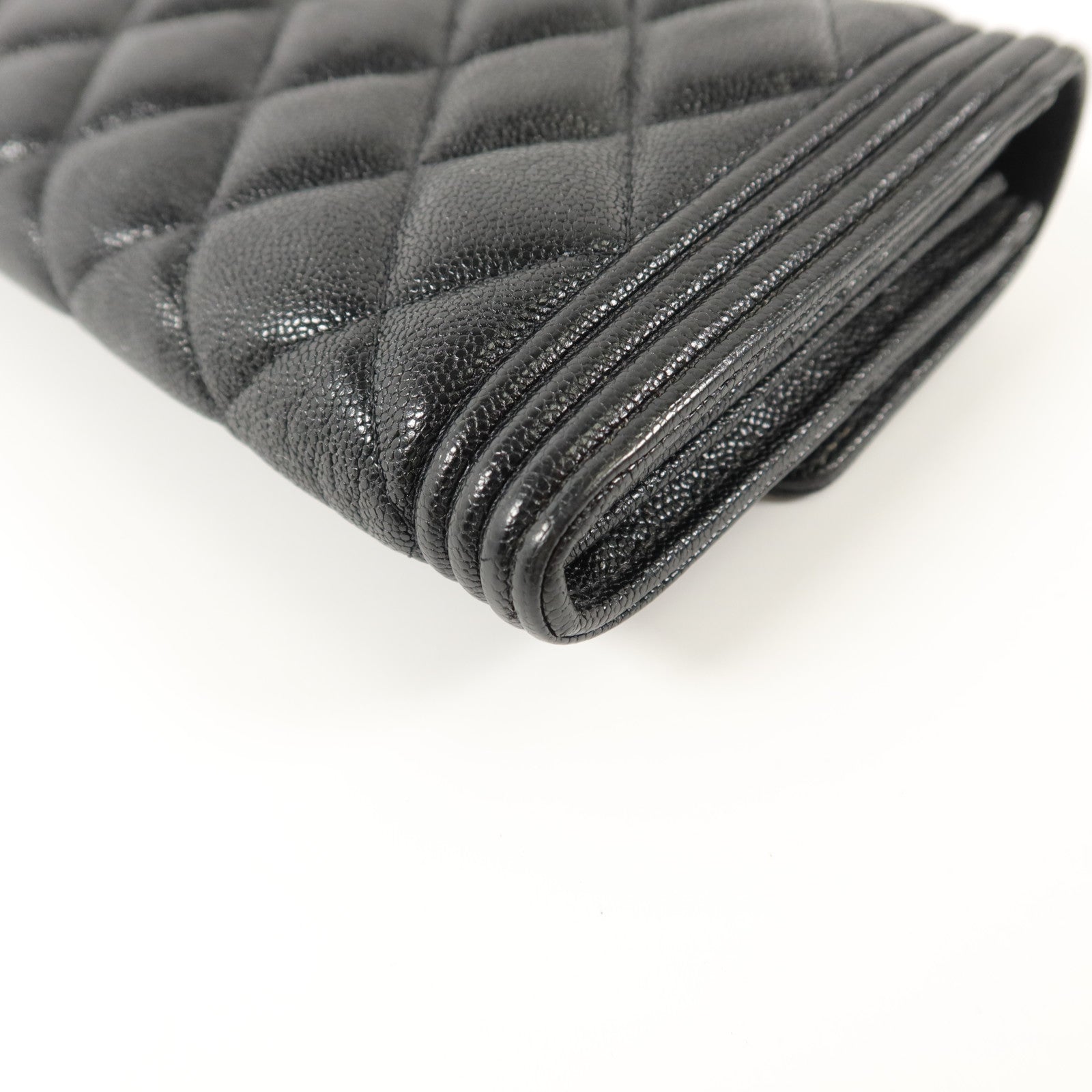 CHANEL 牛皮皮革Boy Long Wallet長錢包