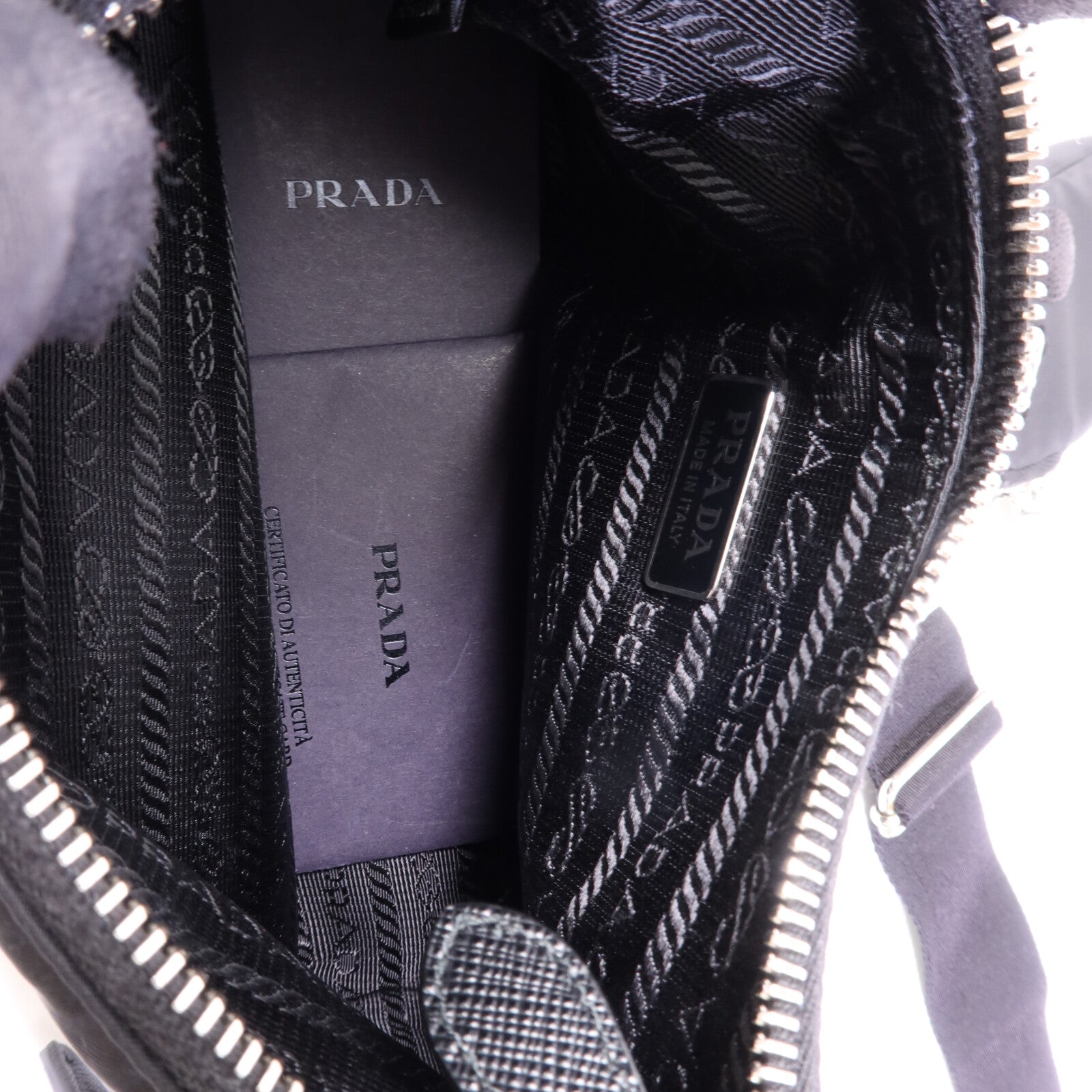 PRADA 尼龍/珠片Re-Edition 2005銀扣手挽肩背兩用袋