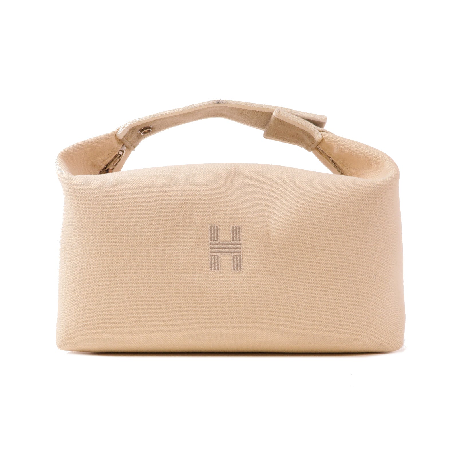 HERMES 帆布Bride a Brac GM銀扣手挽袋