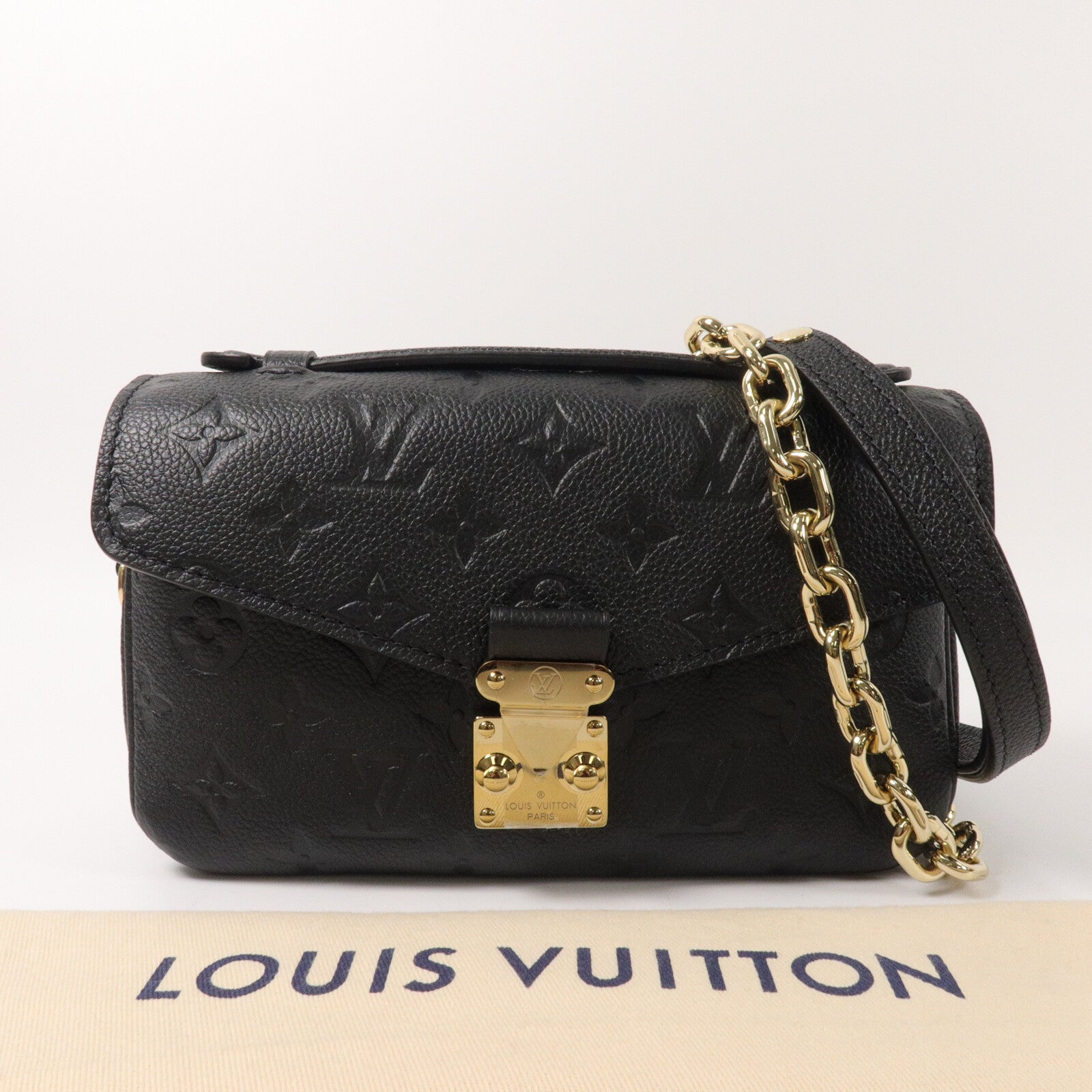 LOUIS VUITTON Monogram Empreinte Pochette Metis East West手挽肩背兩用袋