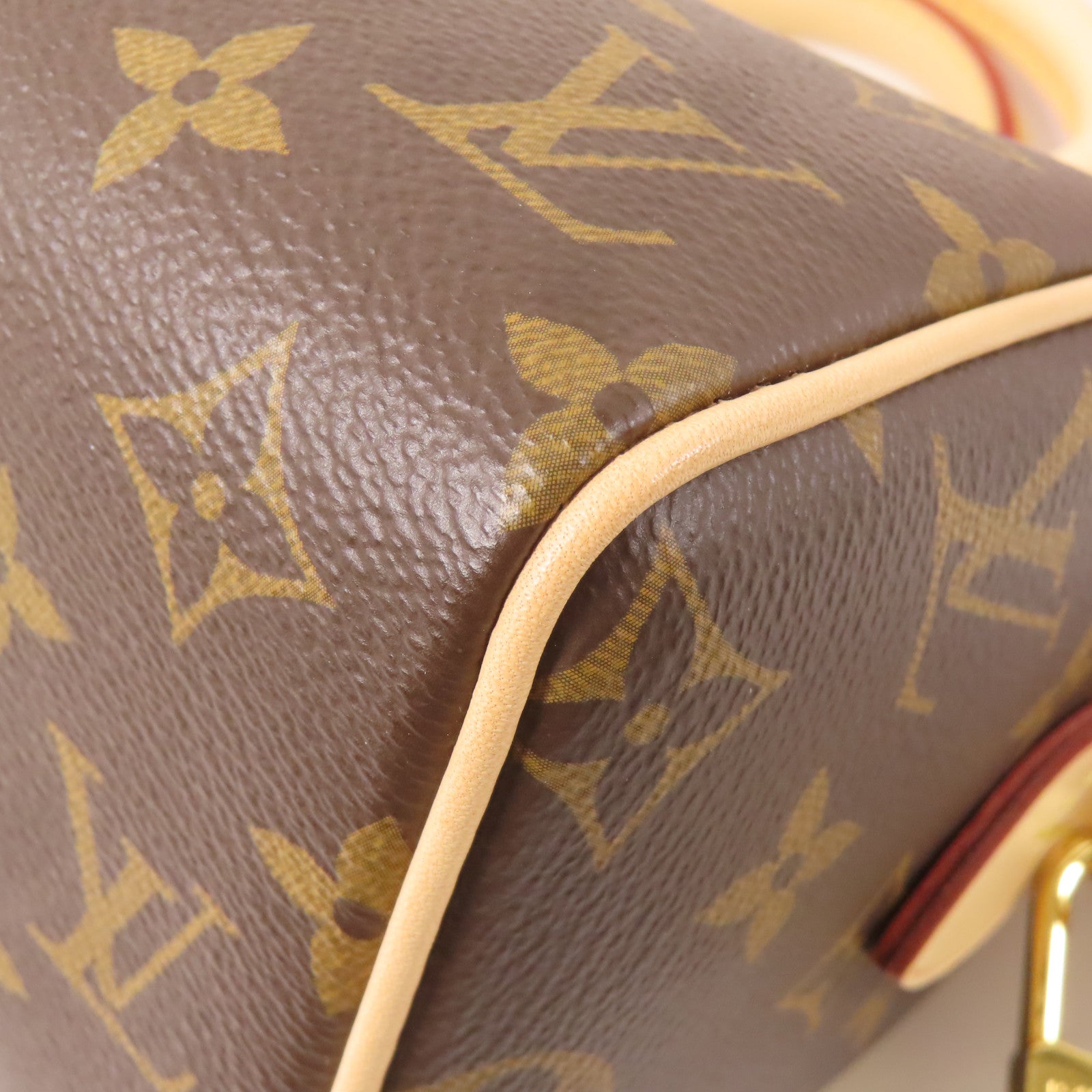 LOUIS VUITTON Monogram Speedy 20金扣手挽肩背兩用袋啡色