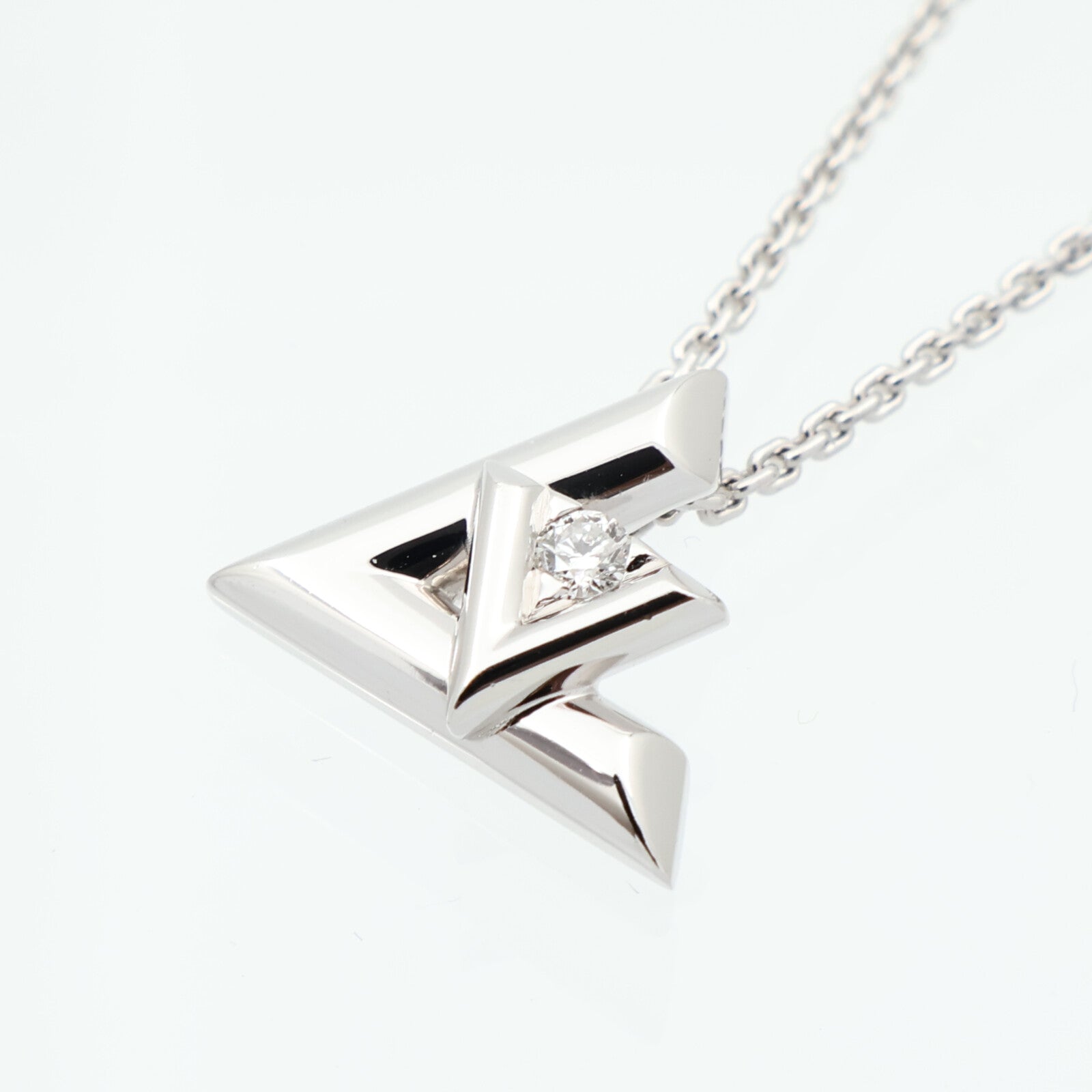 LOUIS VUITTON 18K白金Volt One鑽石項鍊
