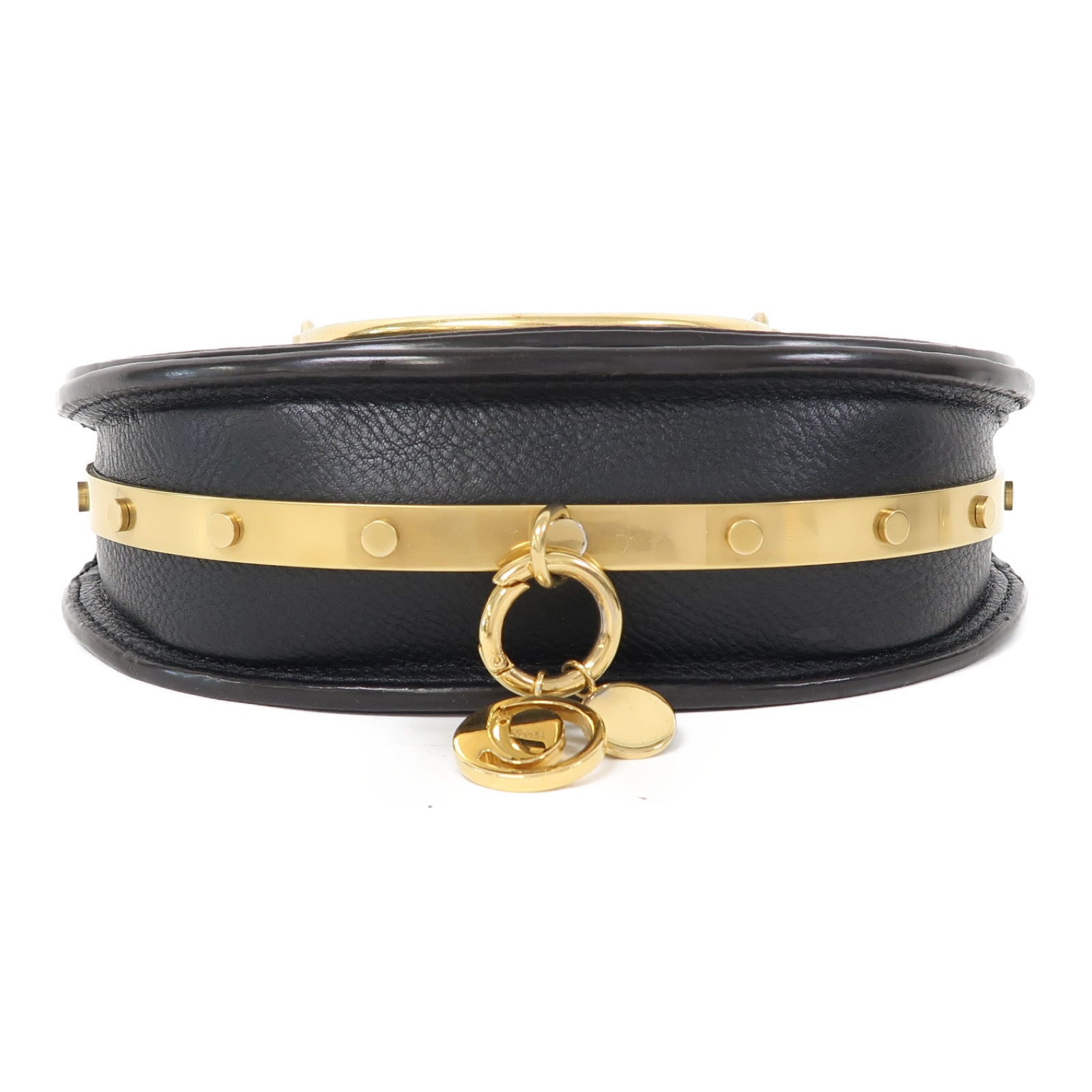 Chloe 牛皮皮革Nile Bracelet Bag金扣手挽肩背兩用袋黑色