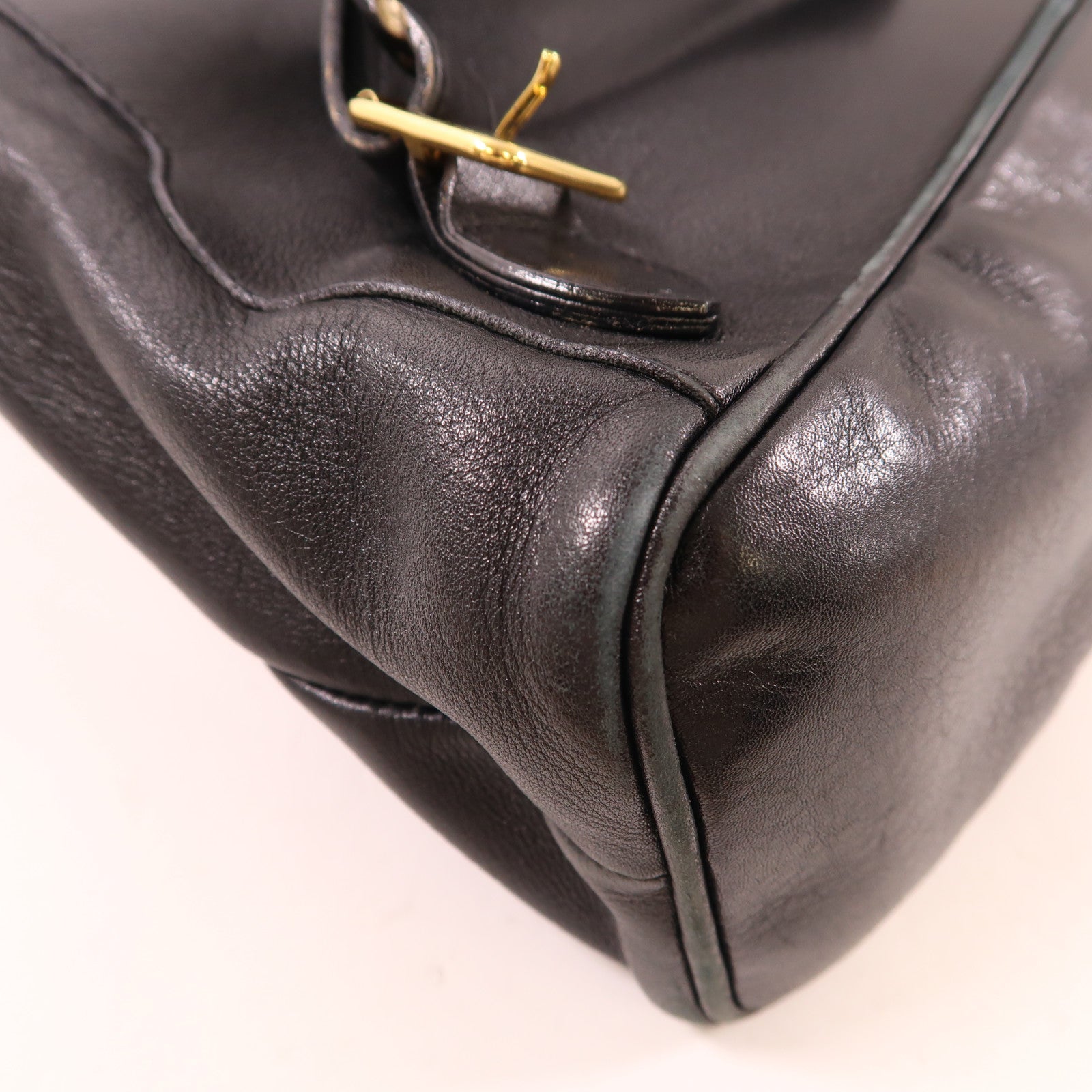 GUCCI 皮革Bamboo Backpack金扣背包