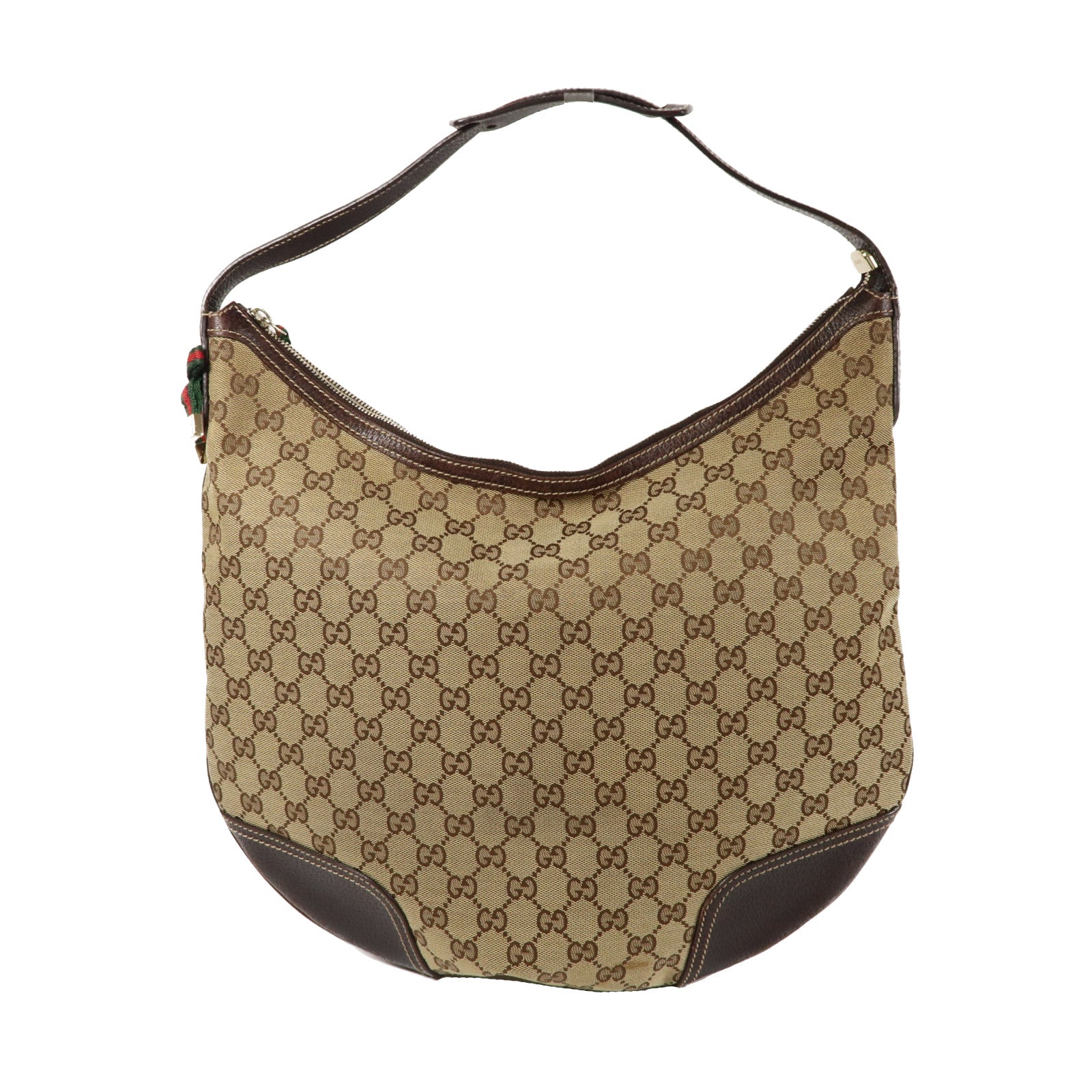 GUCCI GG帆布Princy Hobo Bag金扣肩背袋啡色