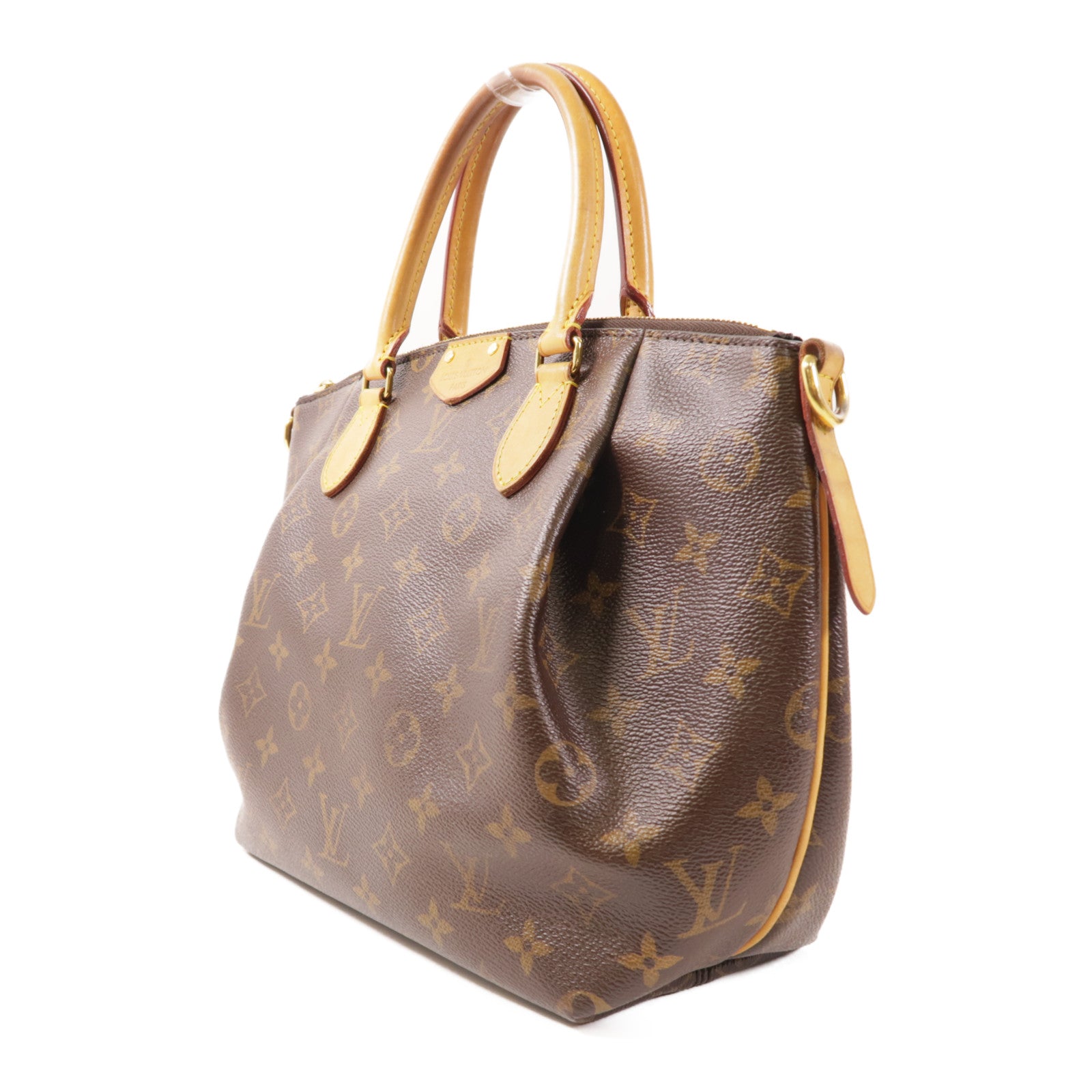 LOUIS VUITTON Monogram Turenne MM金扣手挽肩背兩用袋棕色