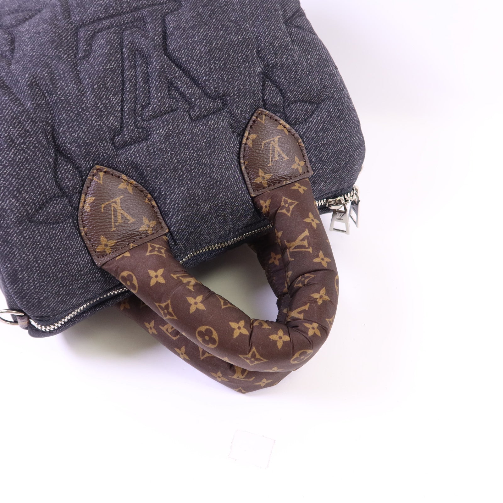 LOUIS VUITTON Puffygram Speedy Bandouliere 25銀扣手挽肩背兩用袋