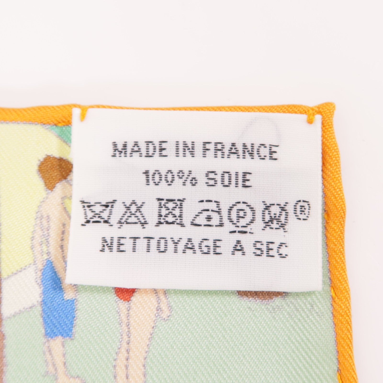 HERMES Scarf 90x90 Silk Orange/Multicolor
