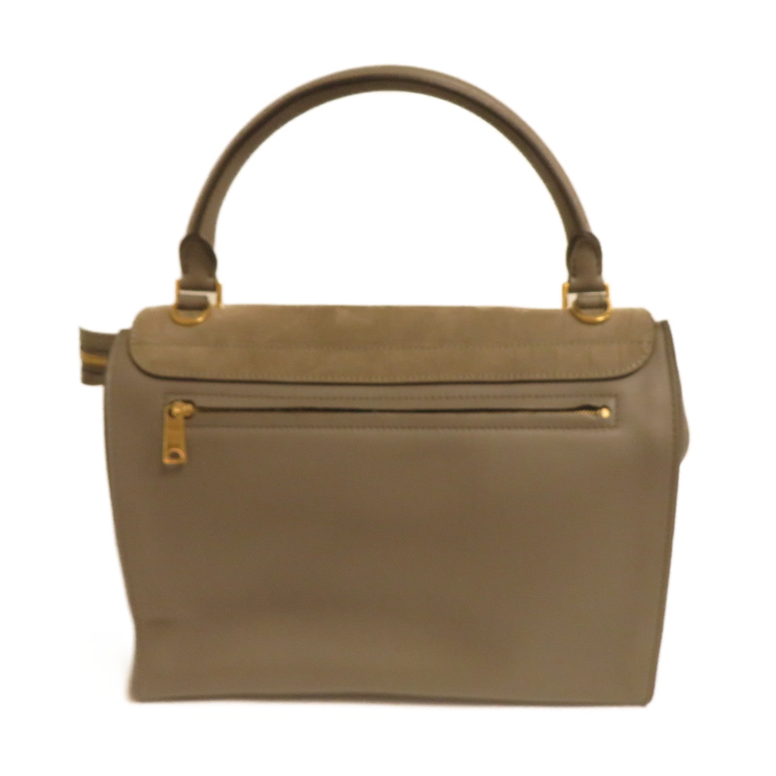 CELINE 【激減優惠】牛皮皮革Trapeze Bag金扣手挽肩背兩用袋灰色