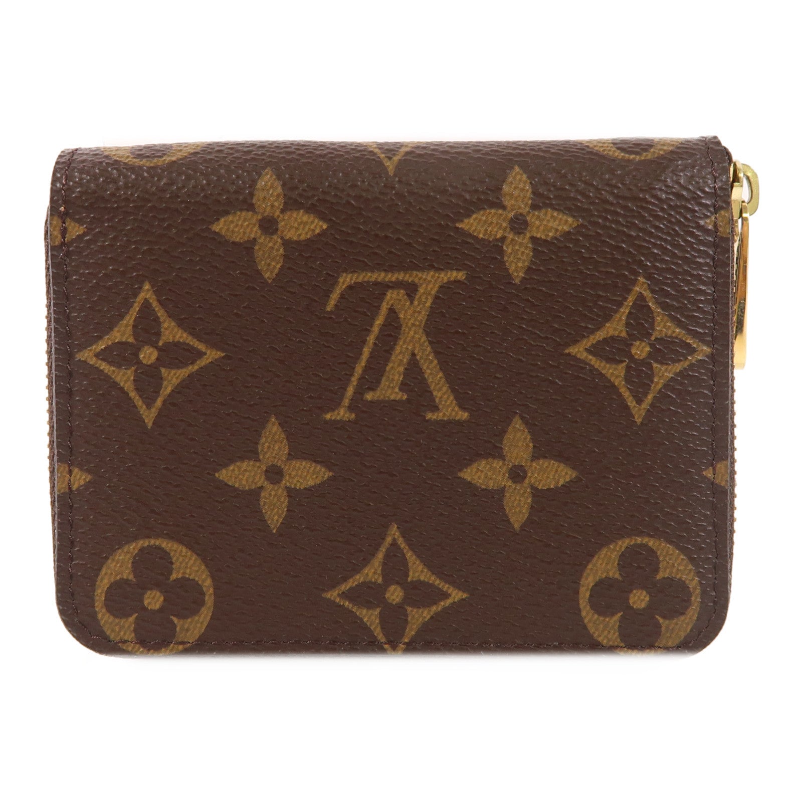 LOUIS VUITTON Monogram Zippy Coin Purse金扣零錢包棕色