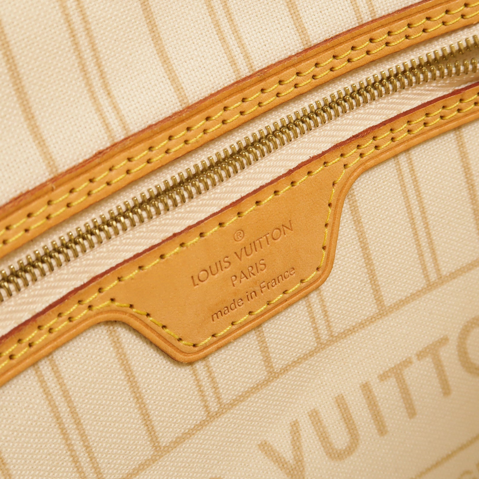 LOUIS VUITTON Damier Azur Neverfull PM金扣手挽袋