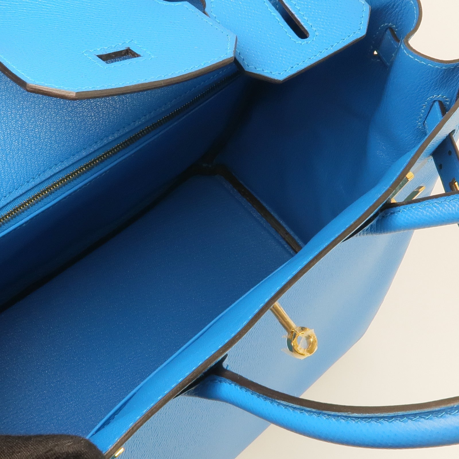 HERMES Epsom皮革Birkin 30金扣手挽袋Bleu Zanzibar