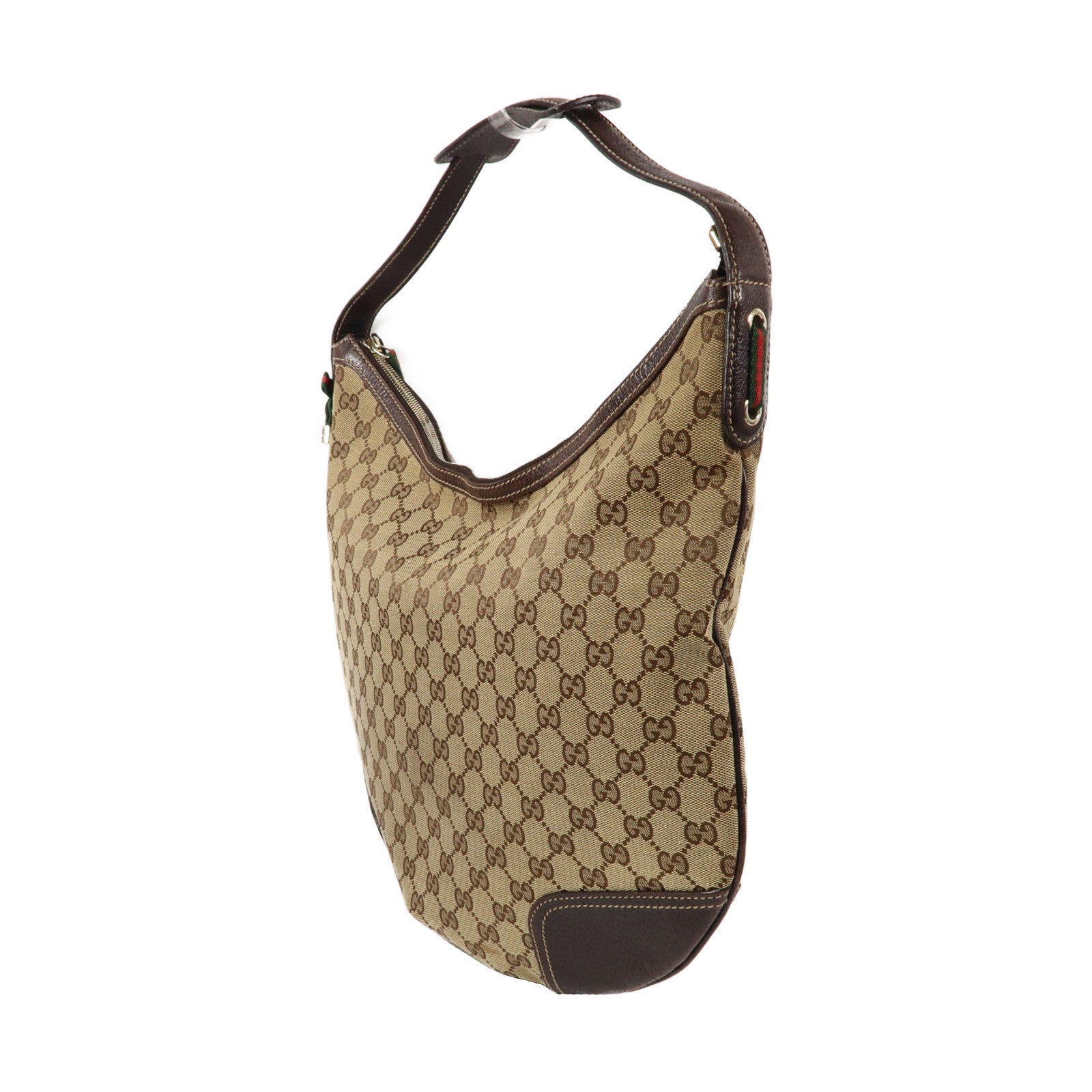 GUCCI GG帆布Princy Hobo Bag金扣肩背袋啡色