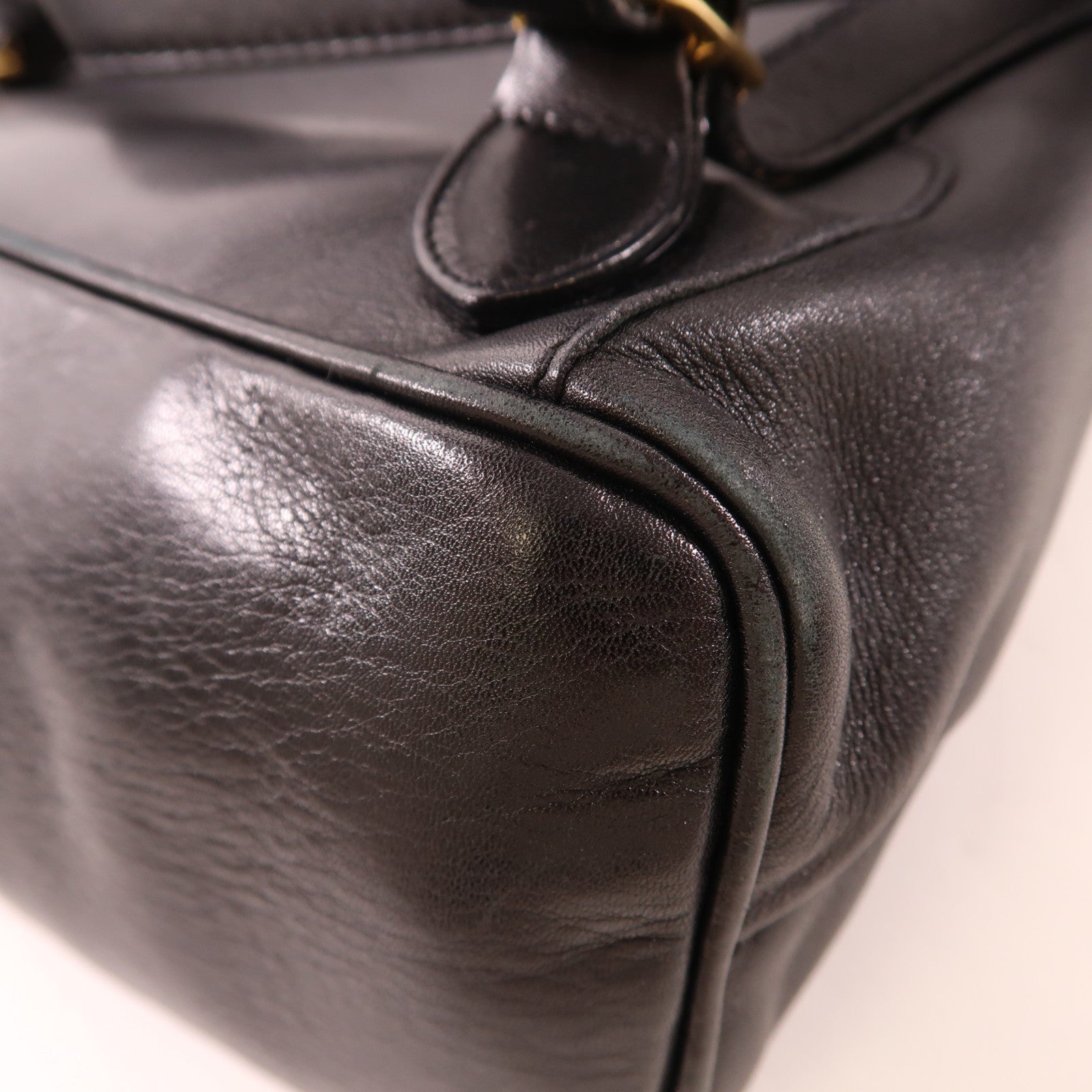 GUCCI 皮革Bamboo Backpack金扣背包