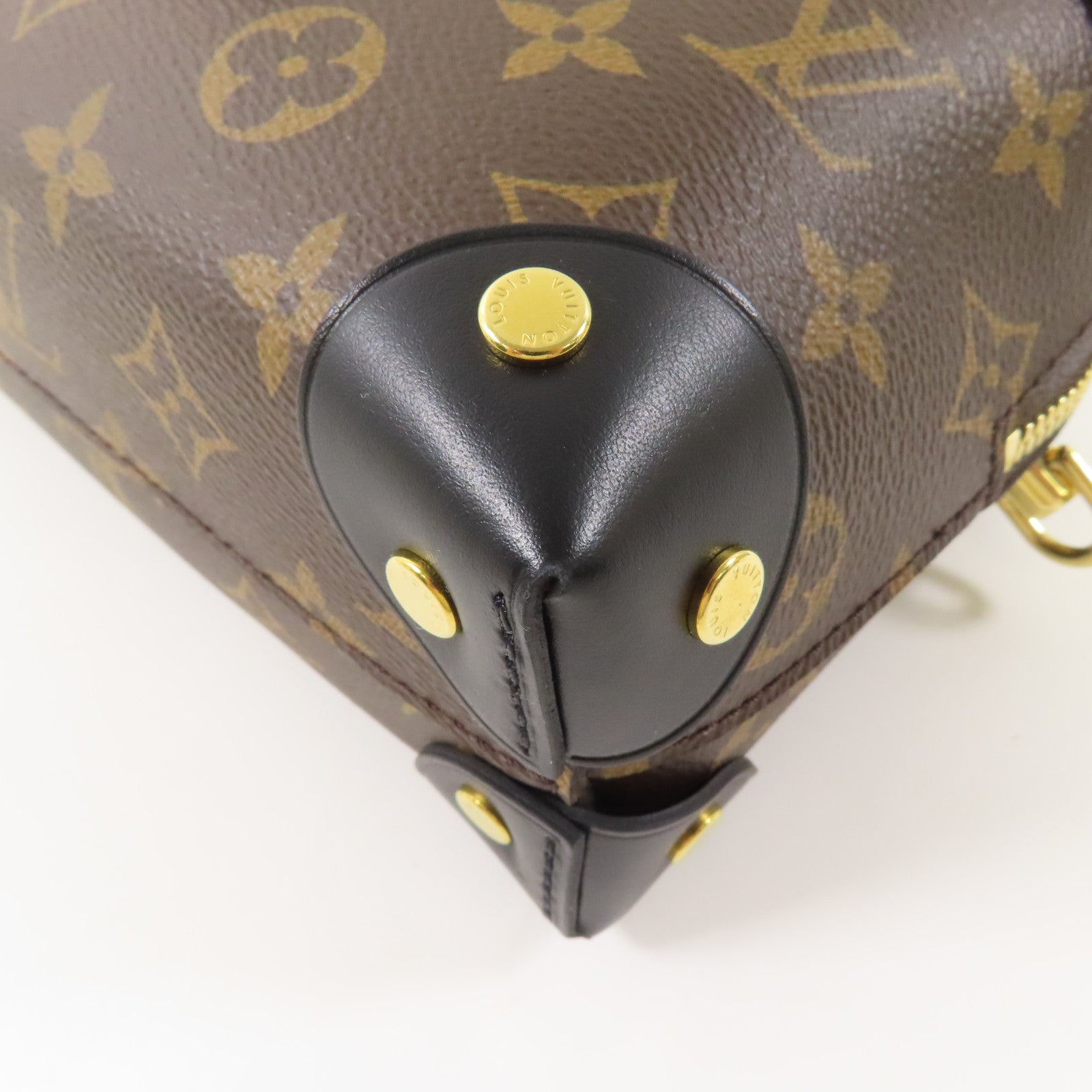 LOUIS VUITTON Monogram Petite Malle Souple金扣手挽肩背兩用袋棕色