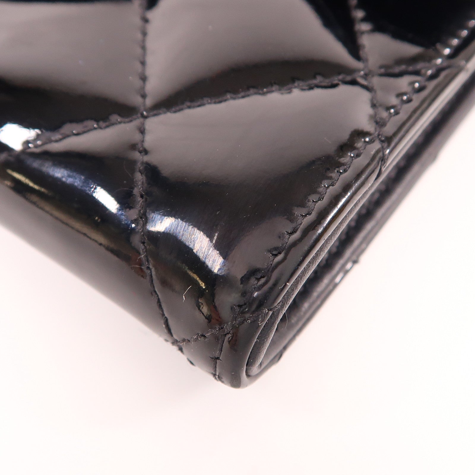 CHANEL 漆皮皮革Wallet銀扣錢包