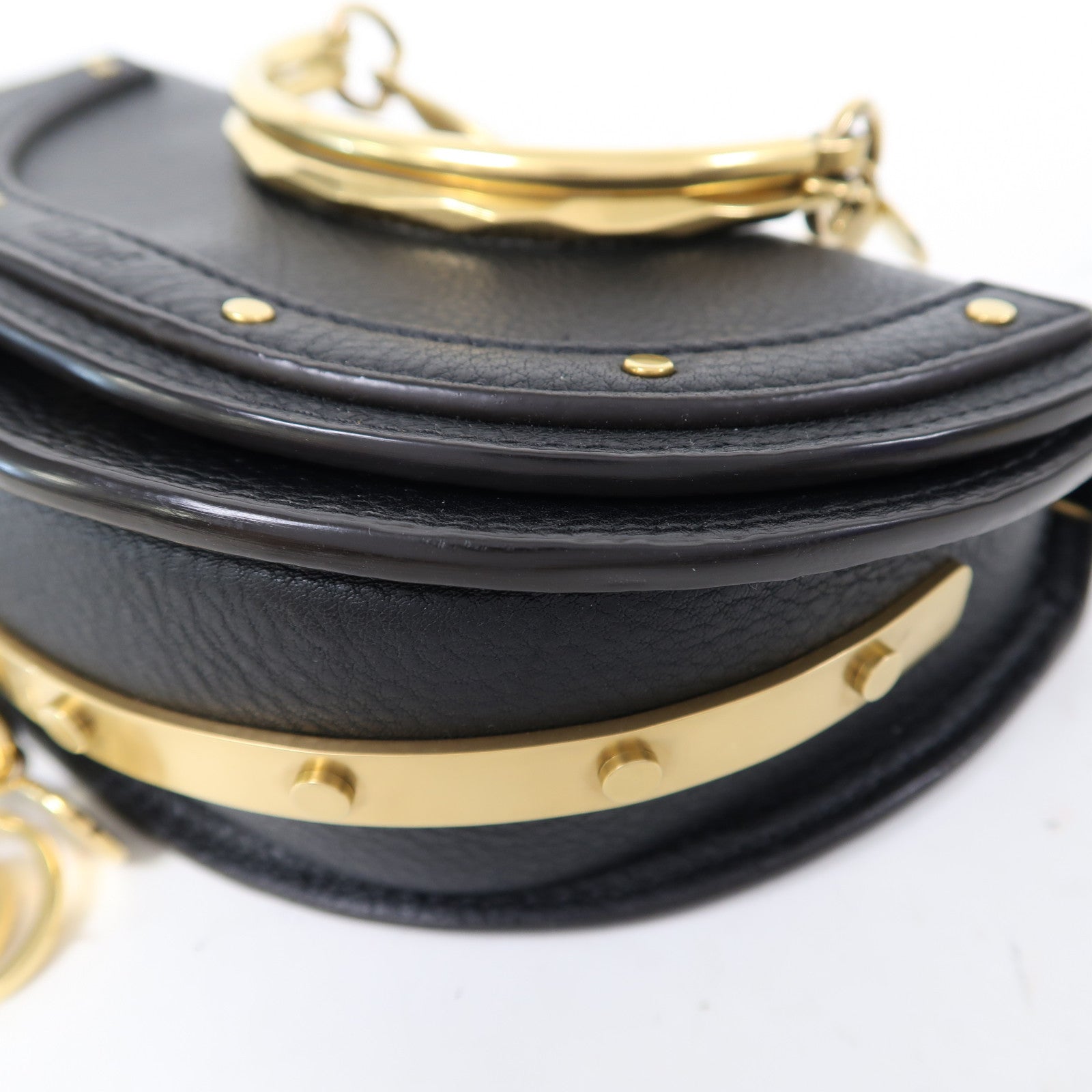 Chloe 牛皮皮革Nile Bracelet Bag金扣手挽肩背兩用袋黑色
