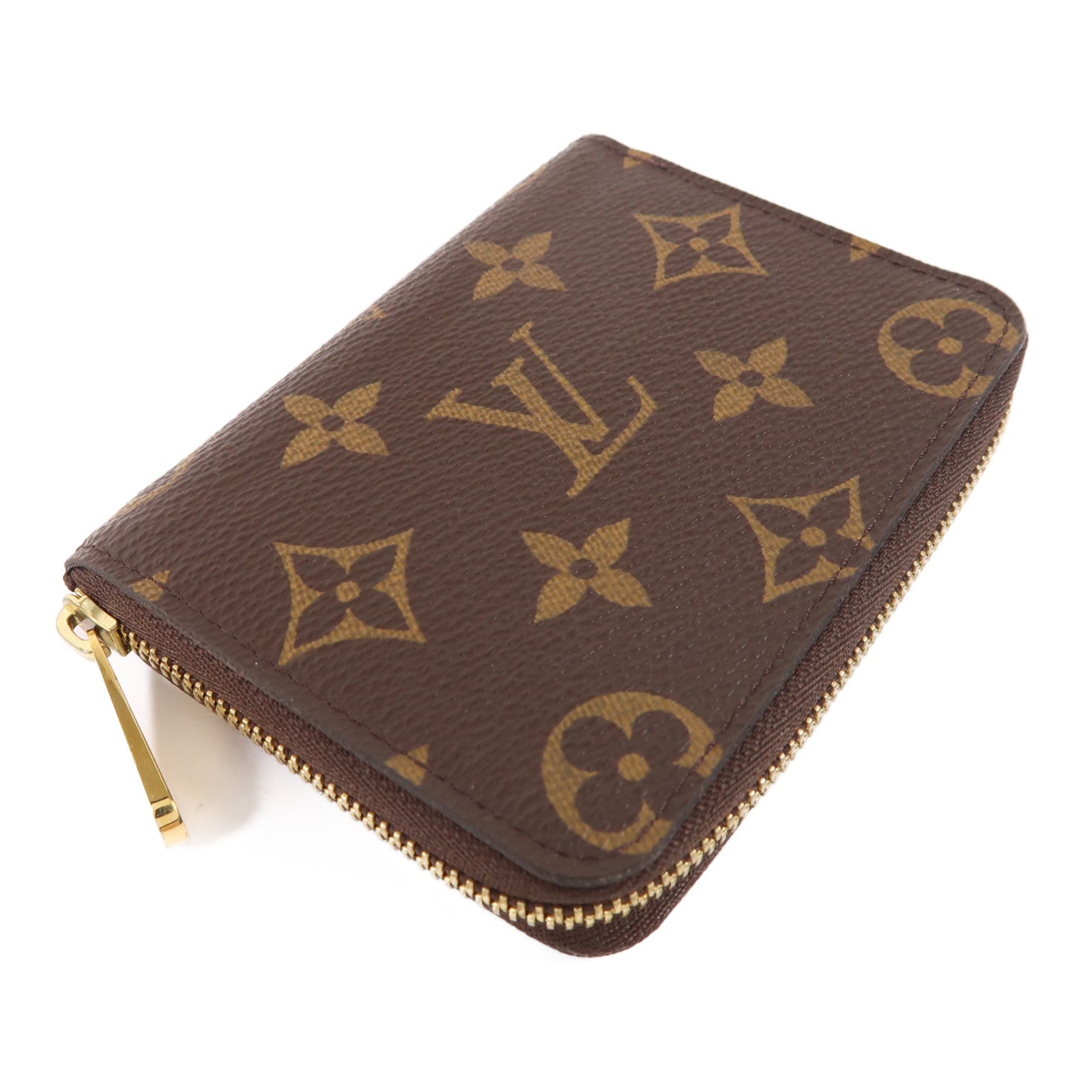 LOUIS VUITTON Monogram Zippy Coin Purse金扣零錢包棕色