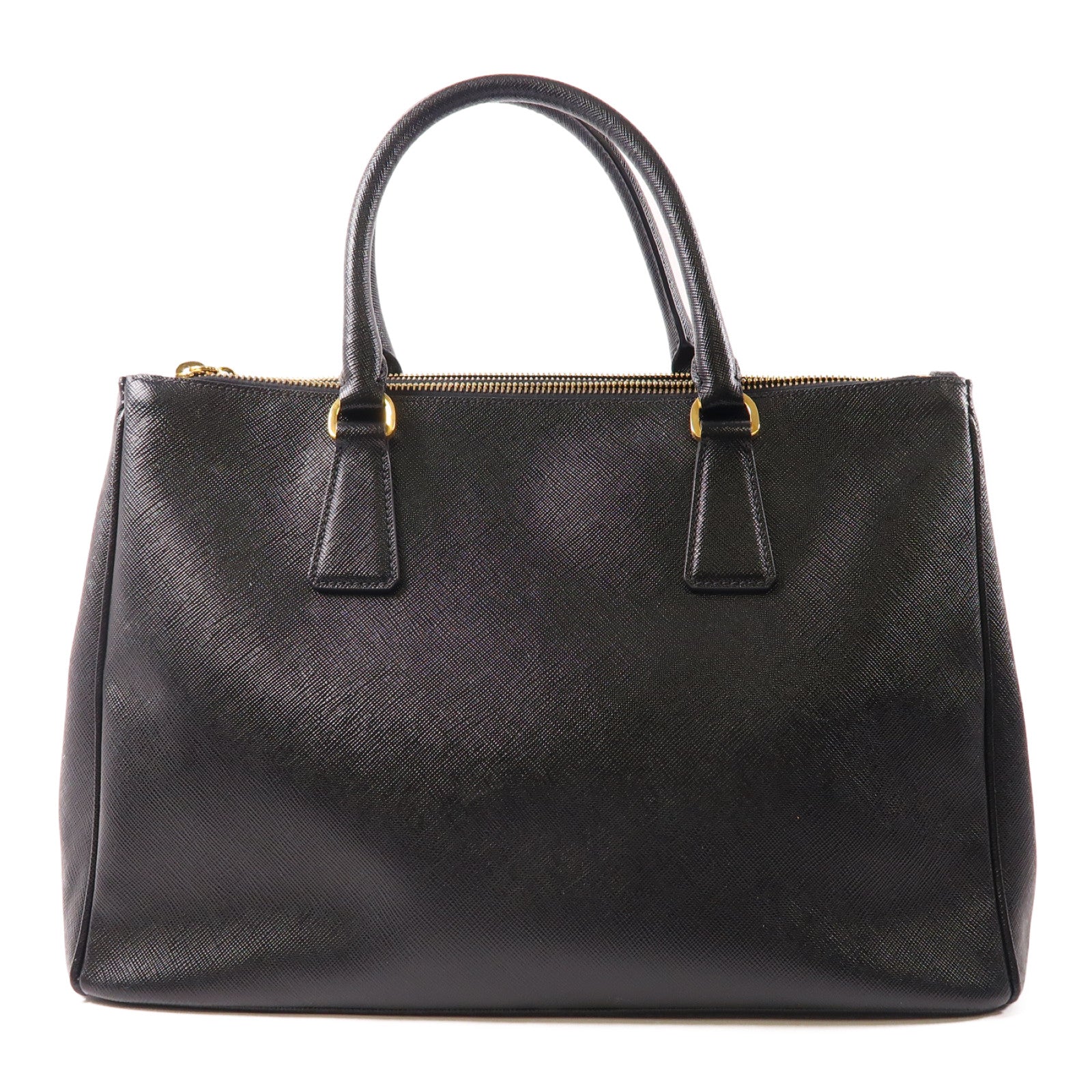 PRADA Saffiano皮革Galliera金扣手挽肩背兩用袋黑色