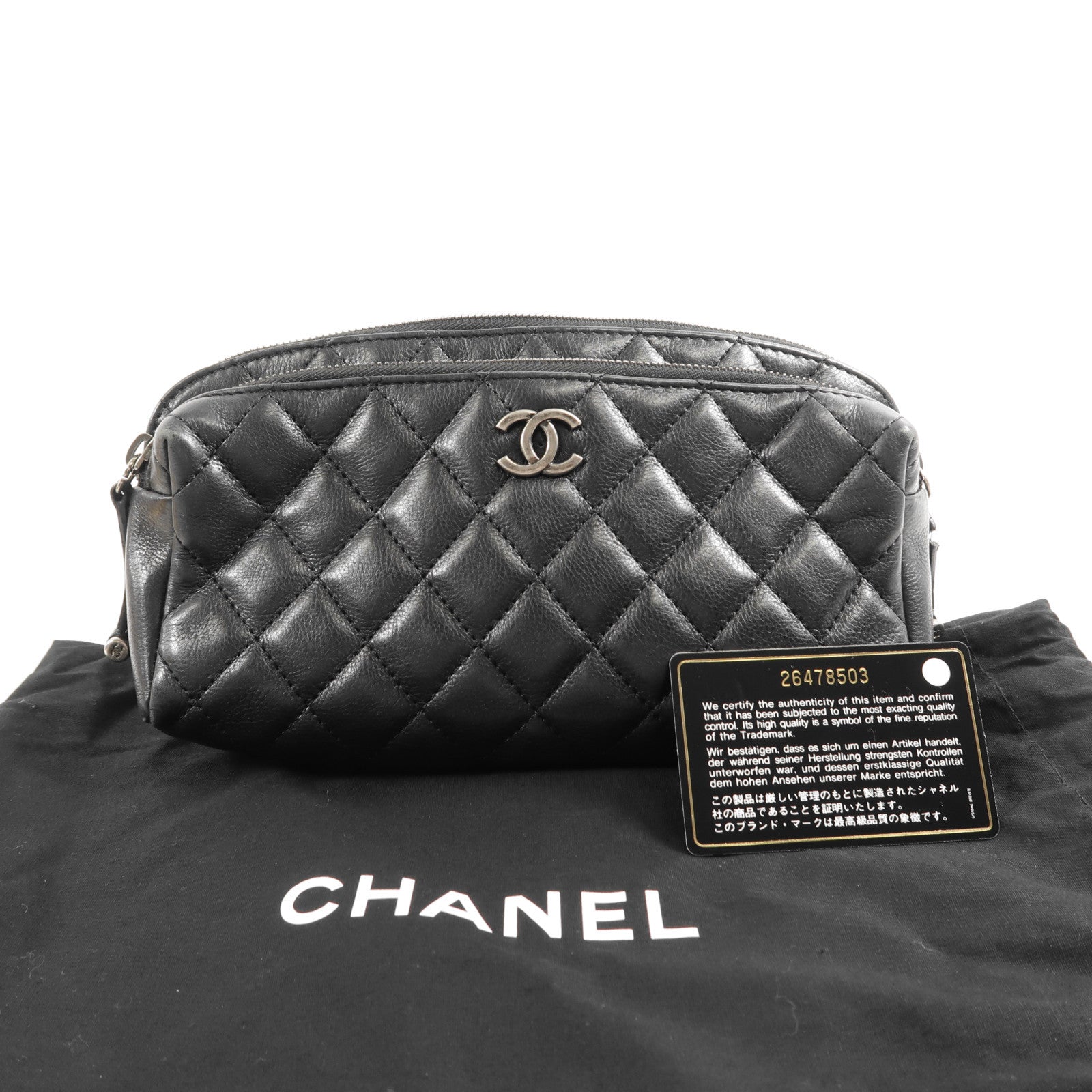 CHANEL 牛皮皮革Waist Bag銀扣腰包