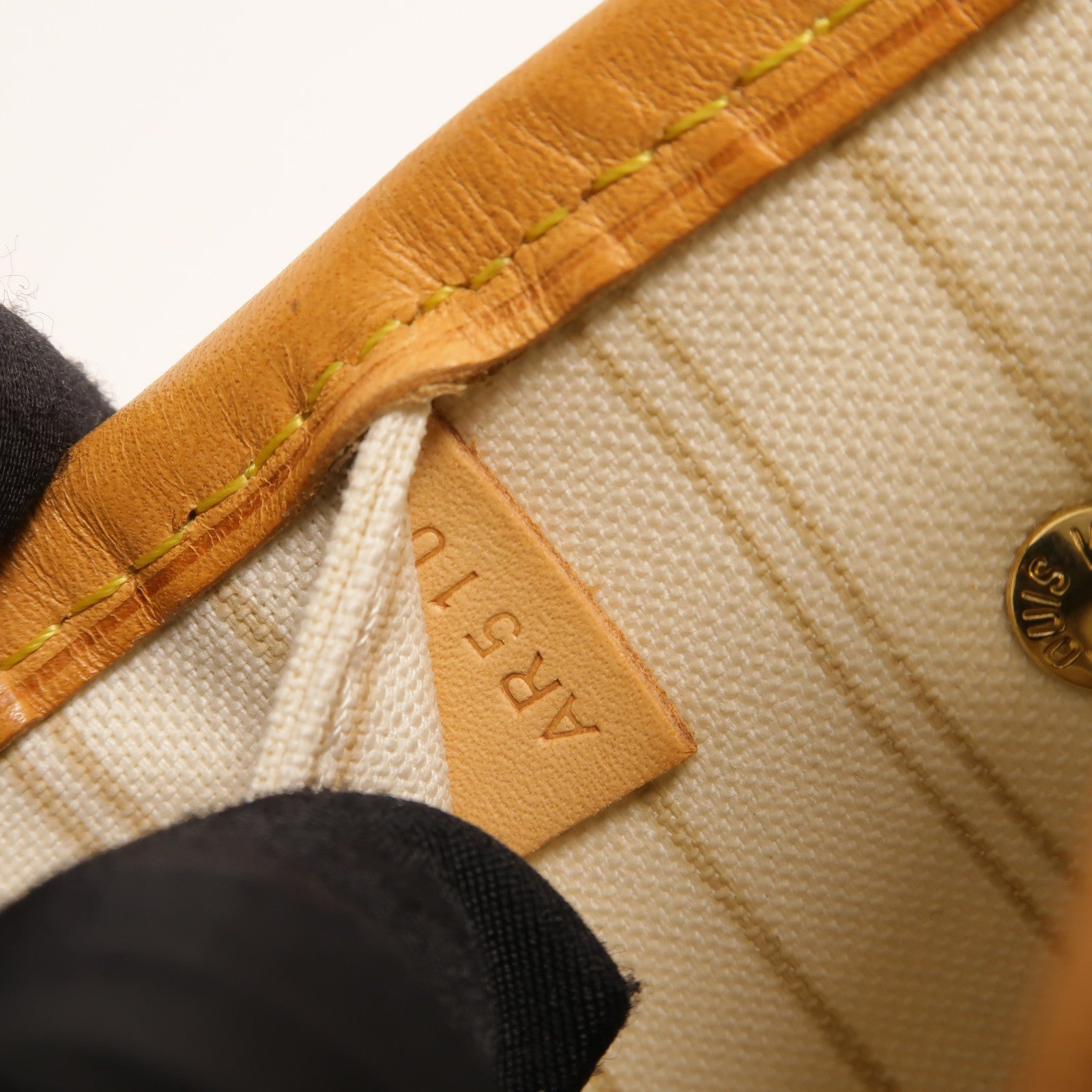 LOUIS VUITTON Damier Azur Neverfull PM金扣手挽袋