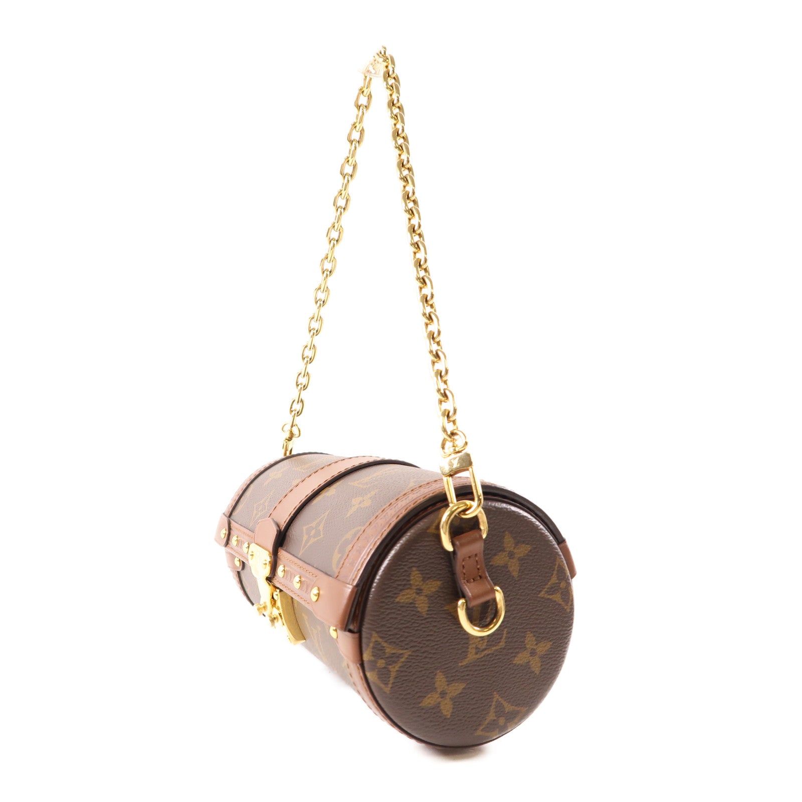 LOUIS VUITTON LV GHW Papillon Trunk Chain Shoulder Bag M57835 Monogram Brown