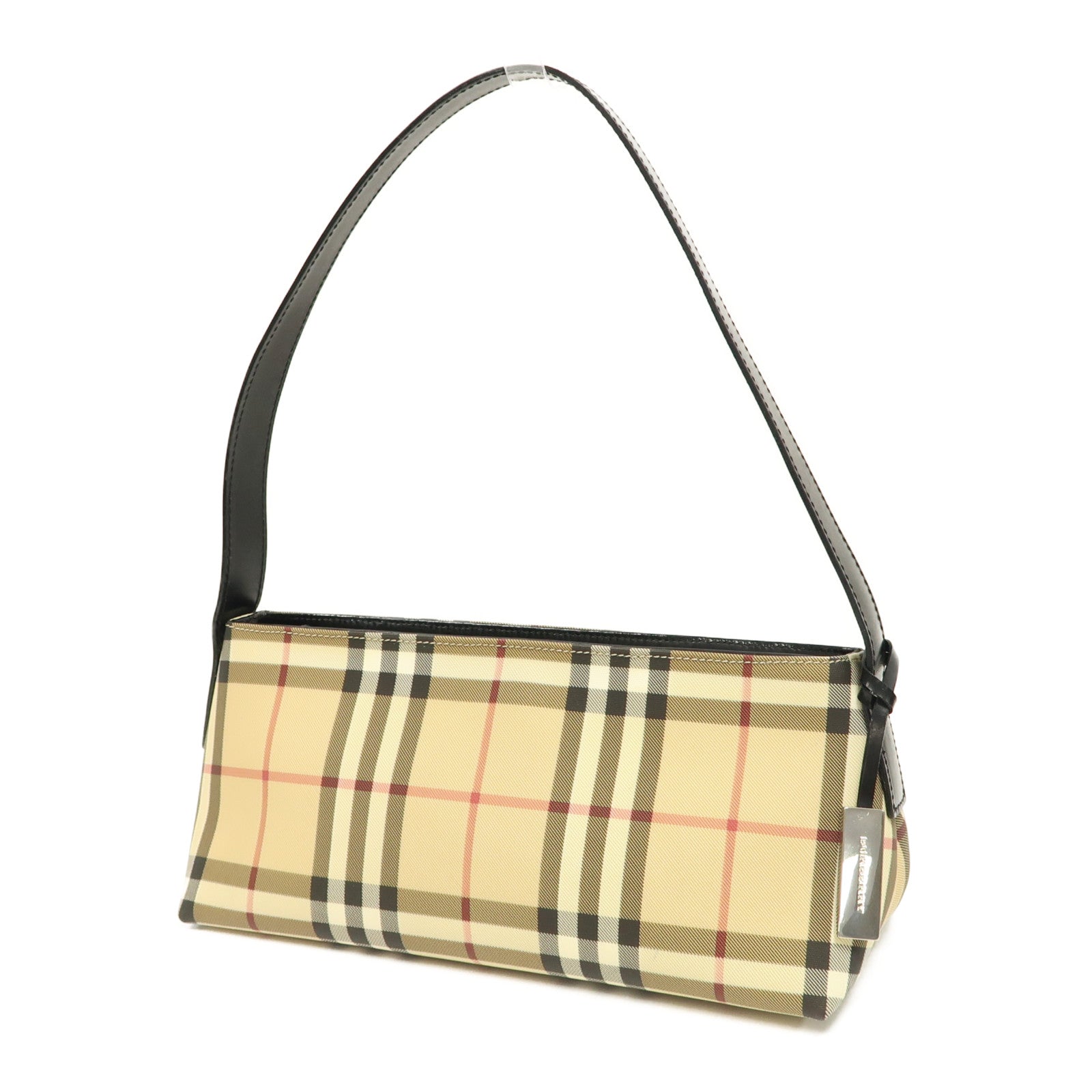 BURBERRY 【激減優惠】塗層帆布Hand Bag銀扣手挽袋米色
