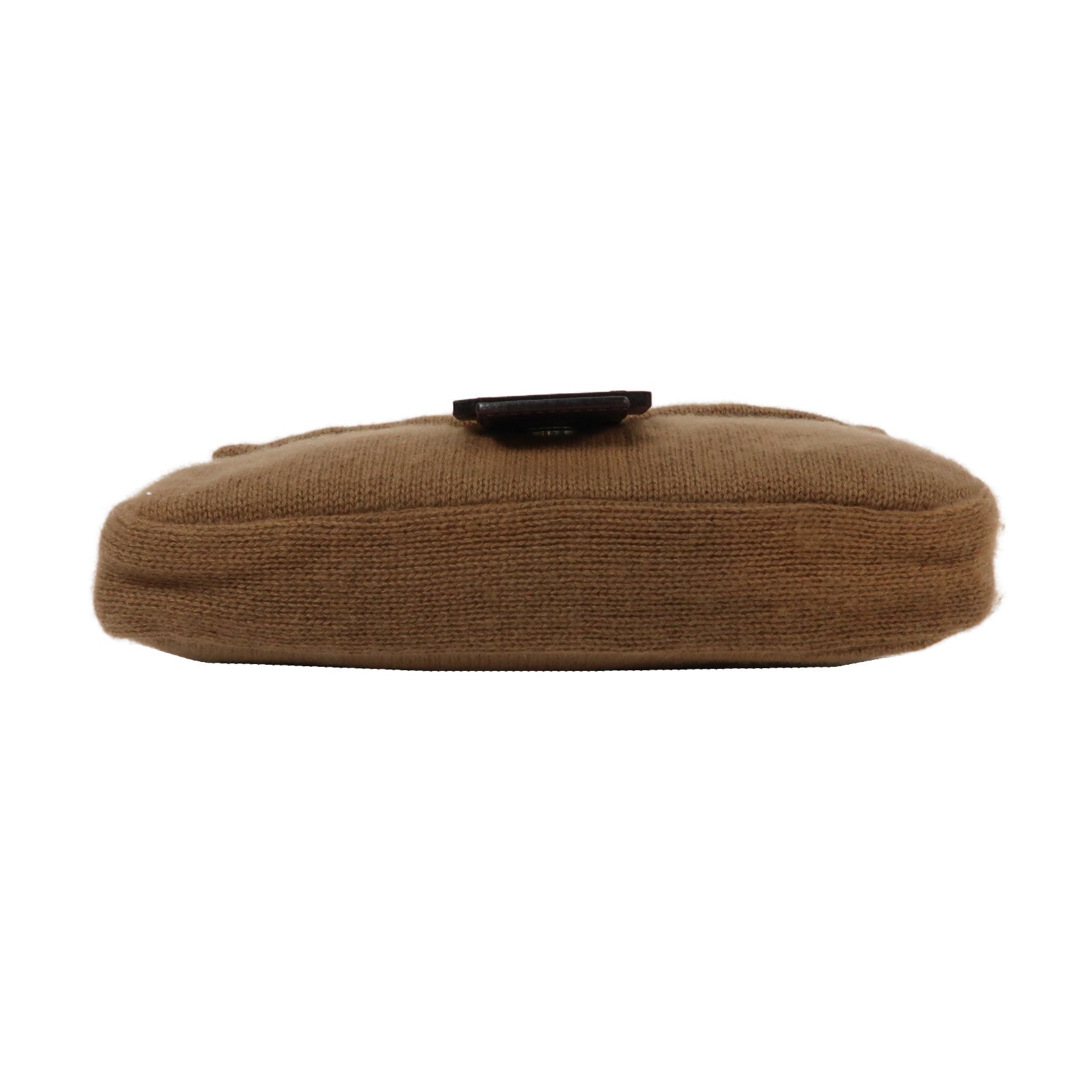 FENDI 針織布料Baguette銀扣肩背袋啡色
