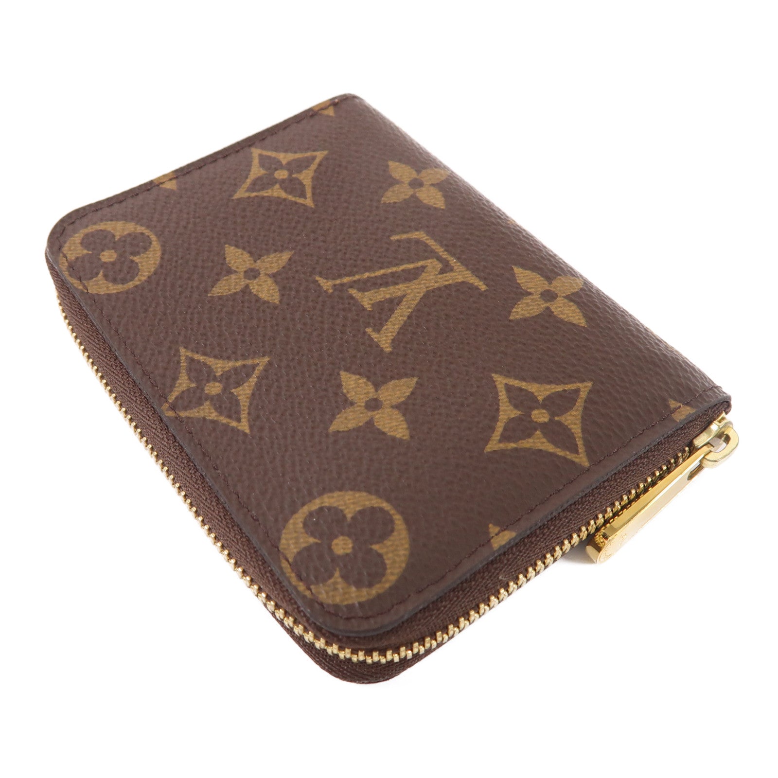 LOUIS VUITTON Monogram Zippy Coin Purse金扣零錢包棕色