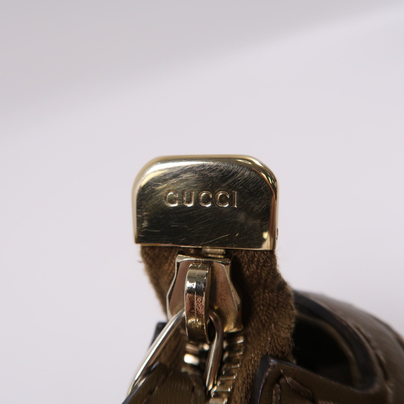 GUCCI 帆布/牛皮皮革2 Way Shoulder金扣手挽肩背兩用袋啡色