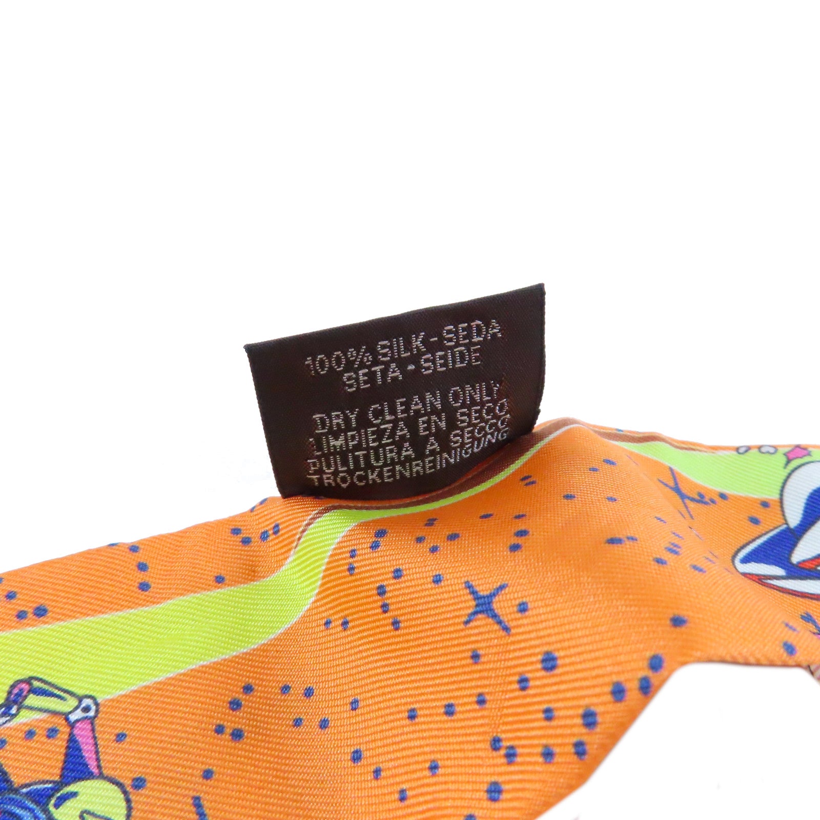 HERMES 【激減優惠】絲質Twilly Scarf絲巾橙色