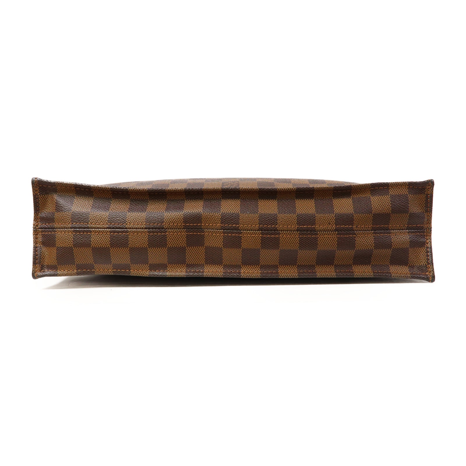 LOUIS VUITTON 【激減優惠】Damier Ebene Sac Plat金扣手挽袋啡色