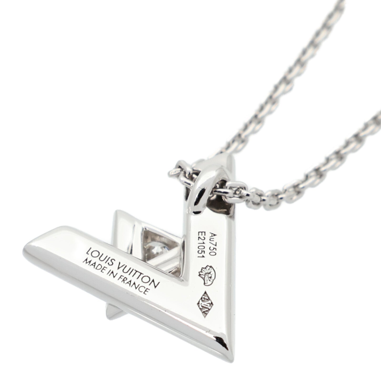 LOUIS VUITTON 18K白金Volt One鑽石項鍊