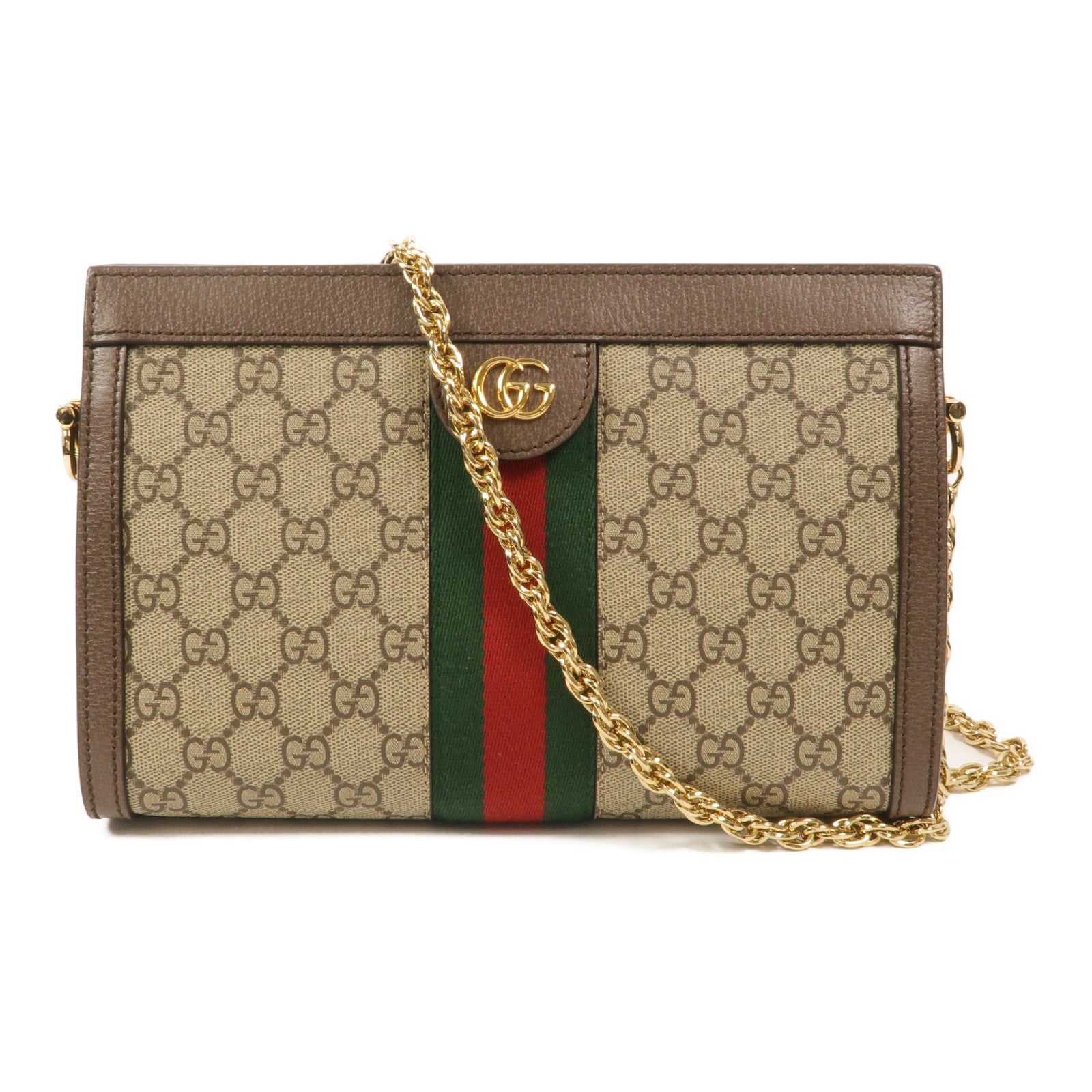 GUCCI 塗層帆布Ophidia GG Small鏈帶肩背袋