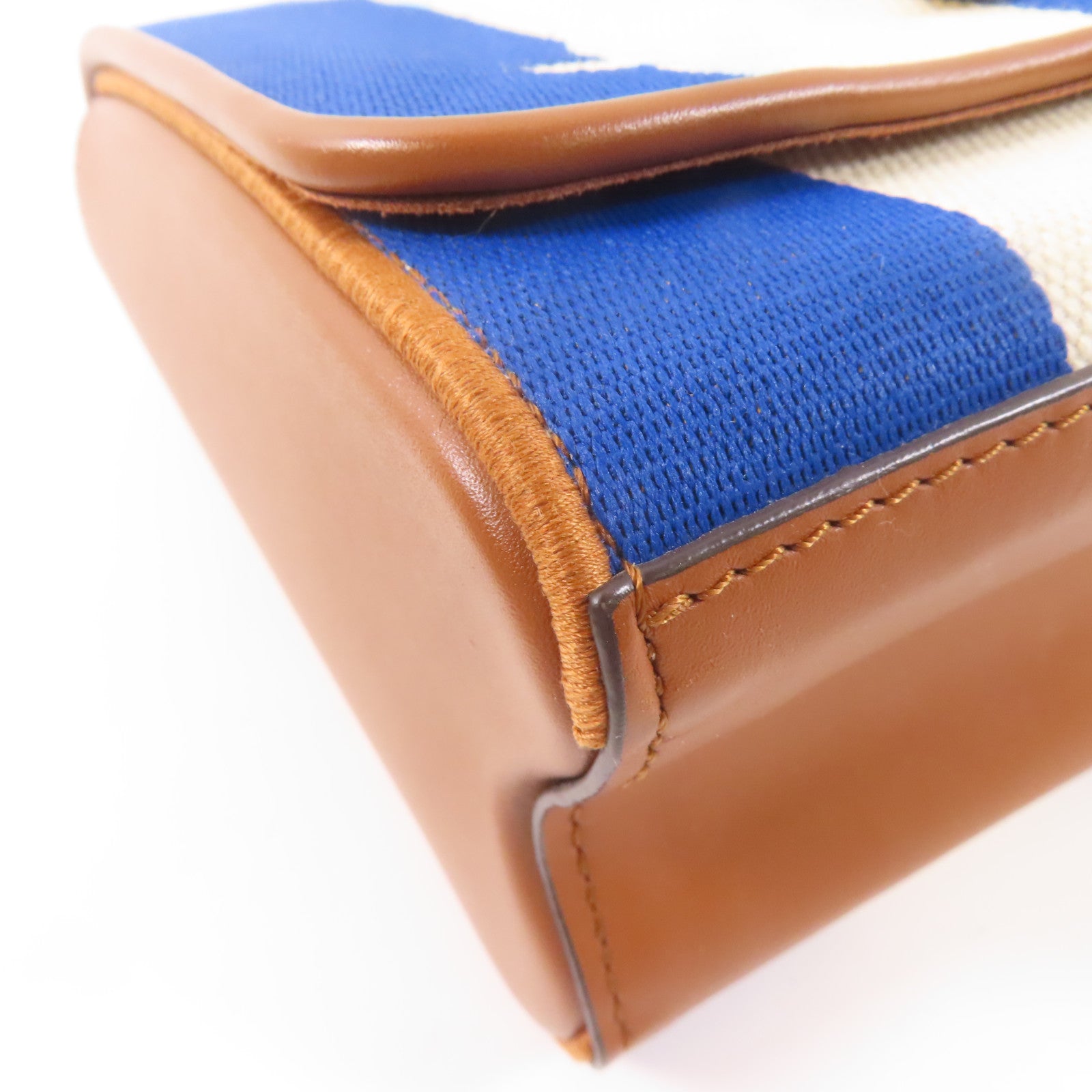 LOUIS VUITTON 帆布/皮革Twist金扣肩背袋藍色/白色/啡色