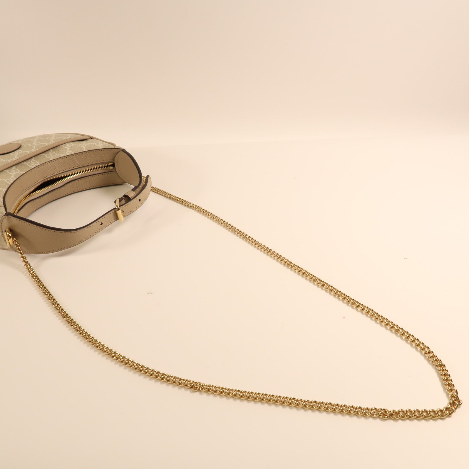 GUCCI 帆布2 Way Shoulder金扣鏈帶手挽肩背兩用袋