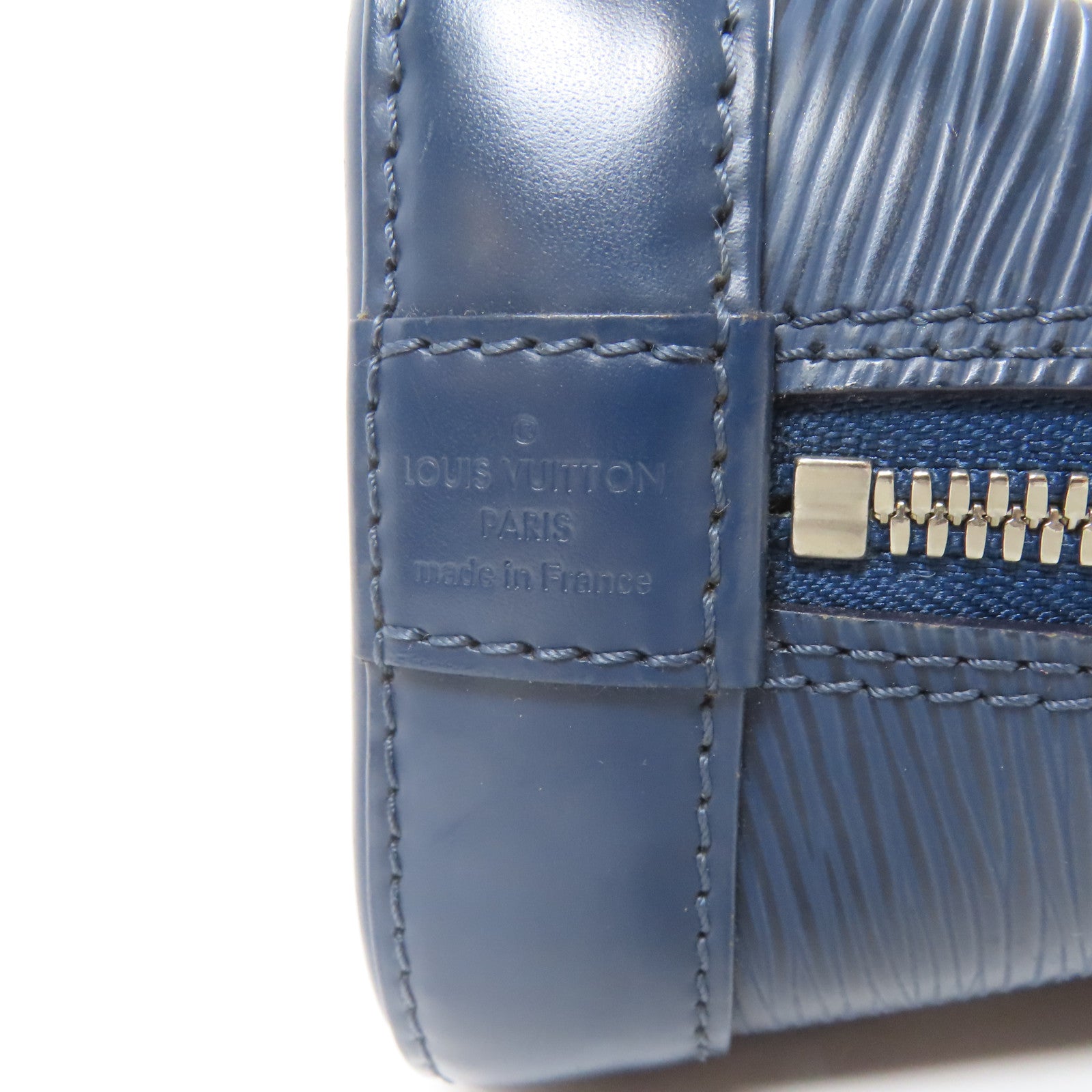 LOUIS VUITTON Epi Alma BB銀扣手挽肩背兩用袋藍色