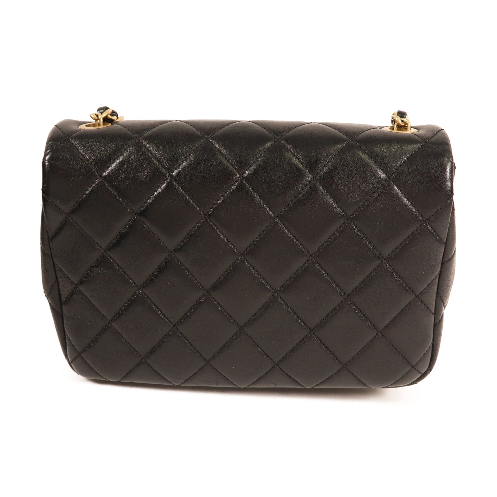 CHANEL 牛皮皮革Chain Shoulder金扣鏈帶肩背袋